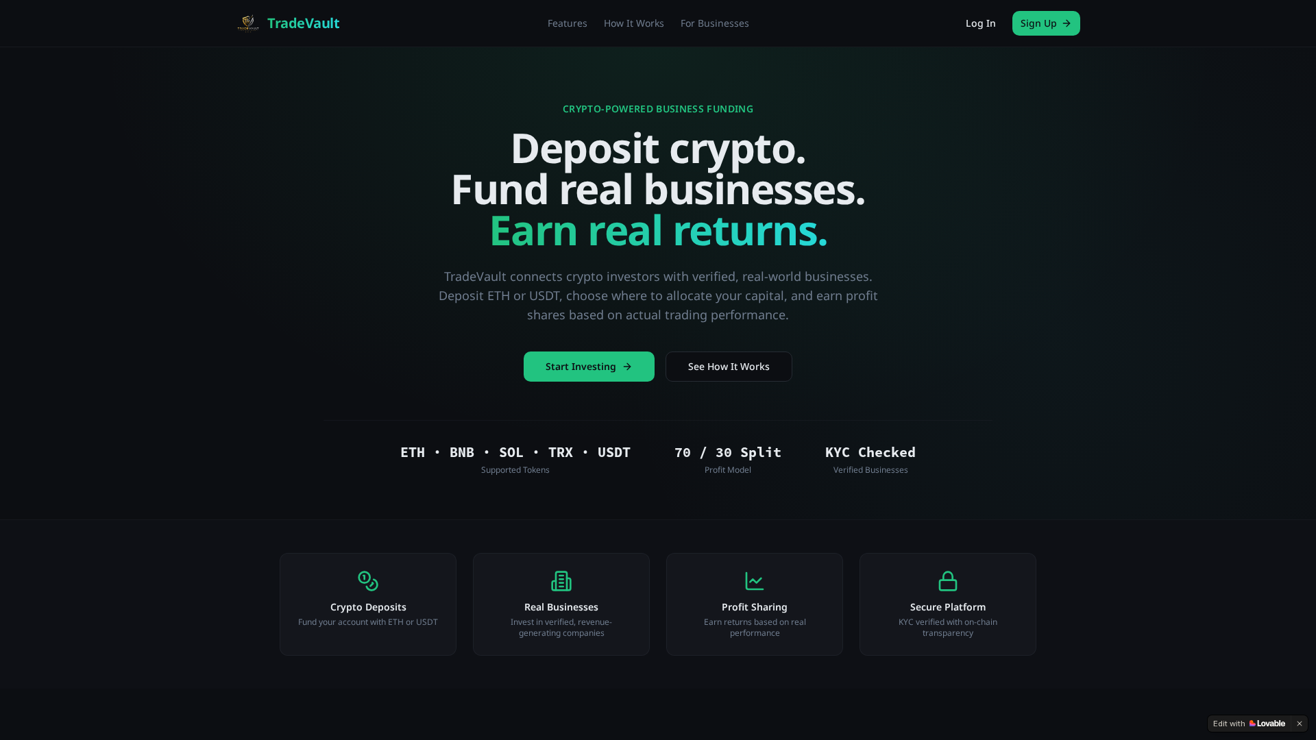 Screenshot of trade-vault.org