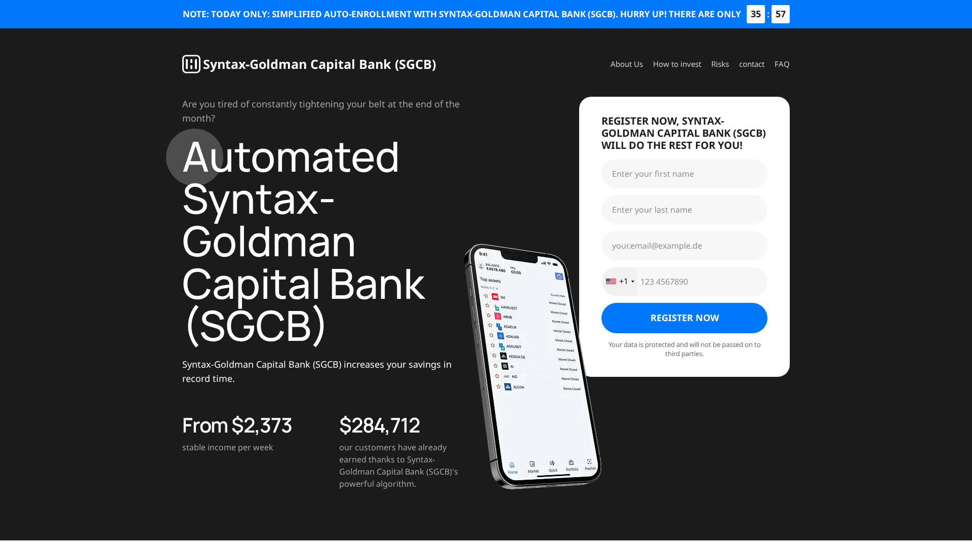 Screenshot of syntaxgoldmancapitalbanksgcb.com