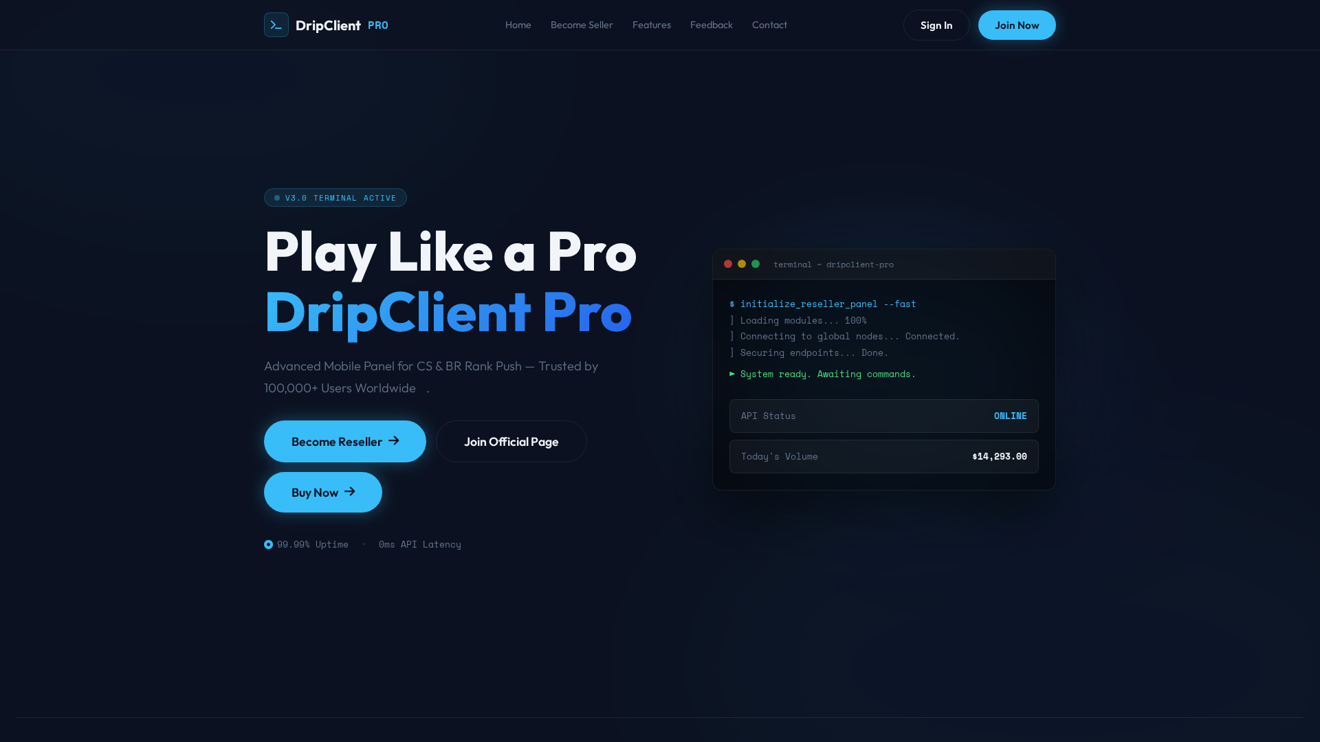 Screenshot of dripclientpro.com