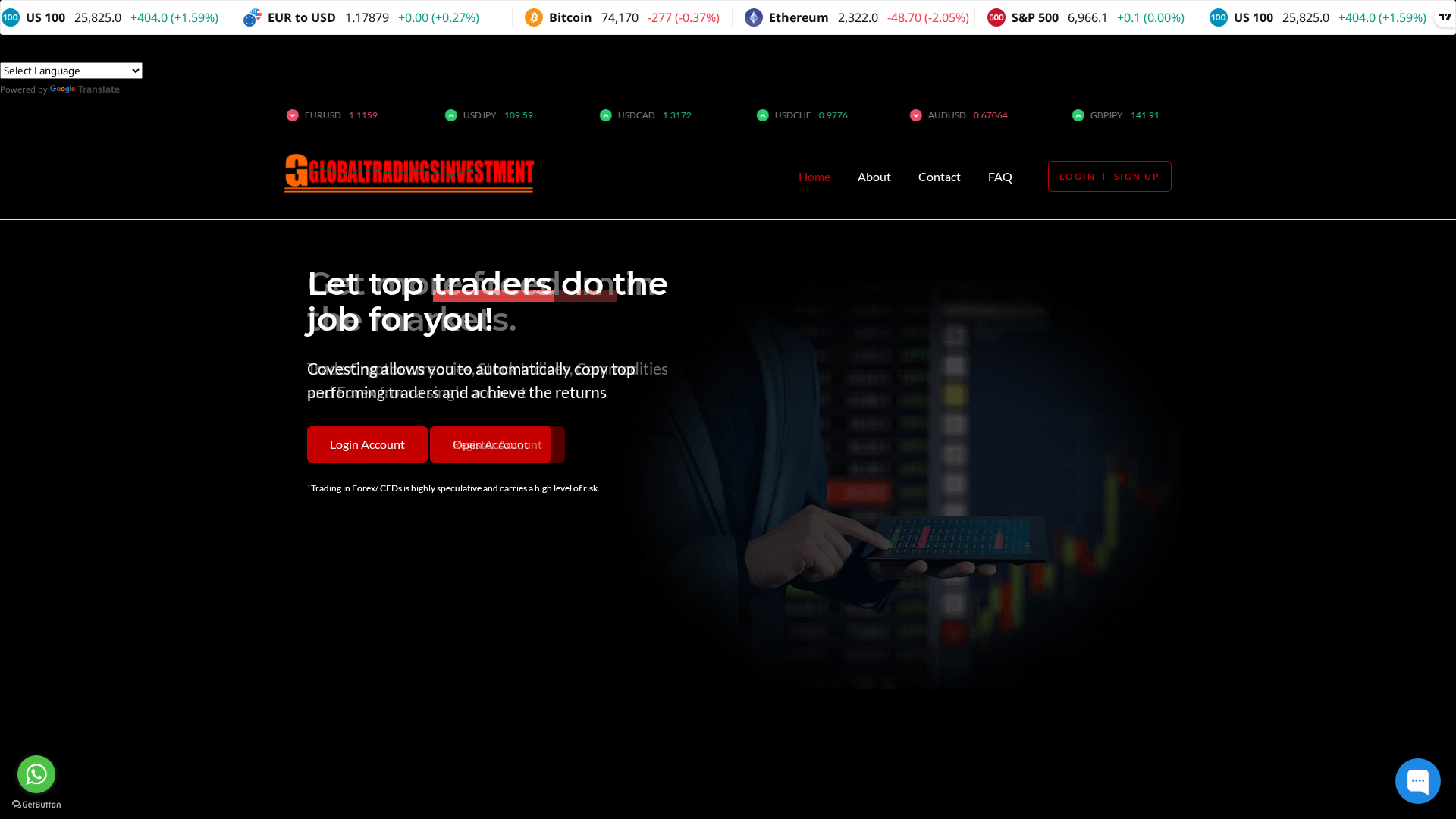 Screenshot of globaltradinginvestments.live