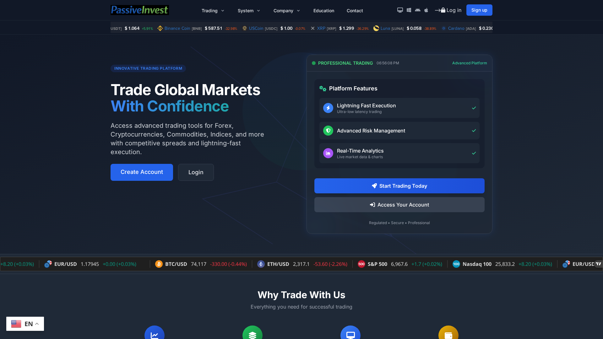 Screenshot of passiveinvest.us