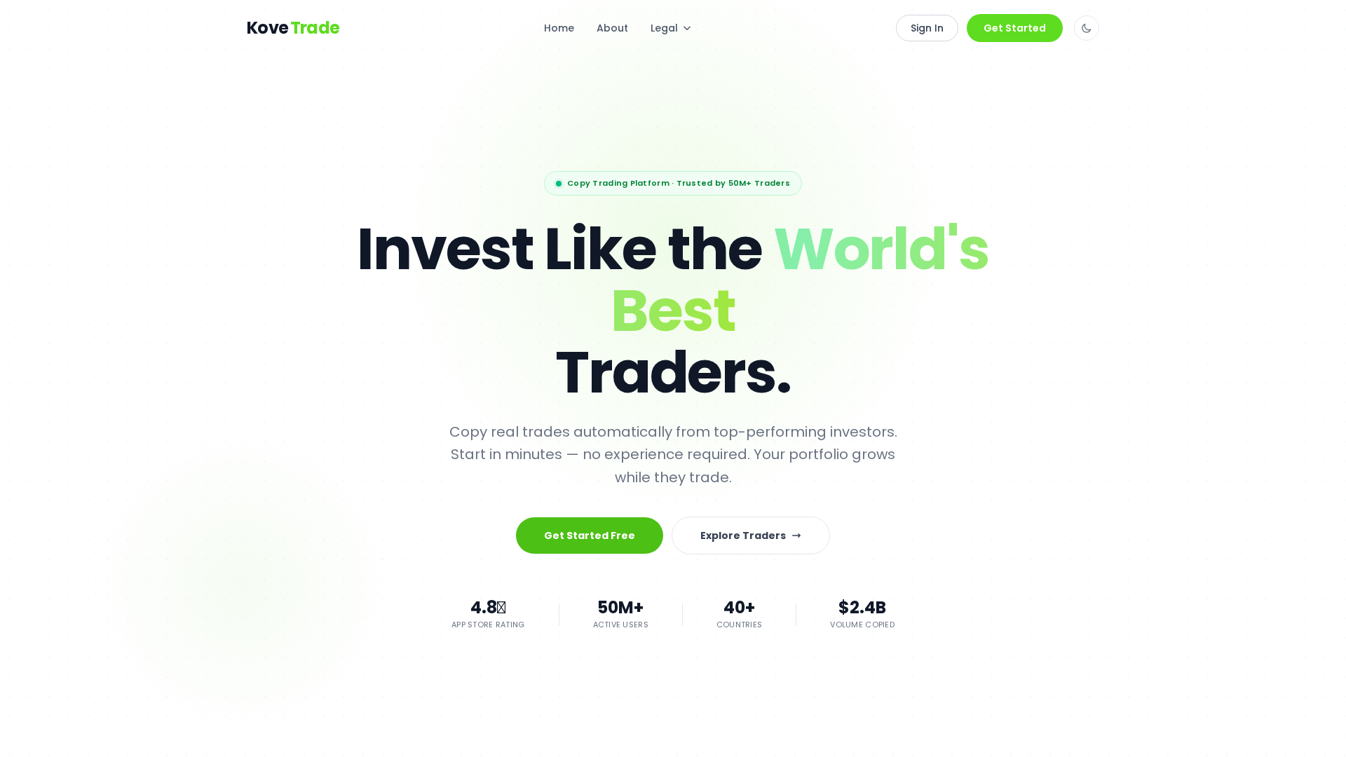 Screenshot of kovetrade.com