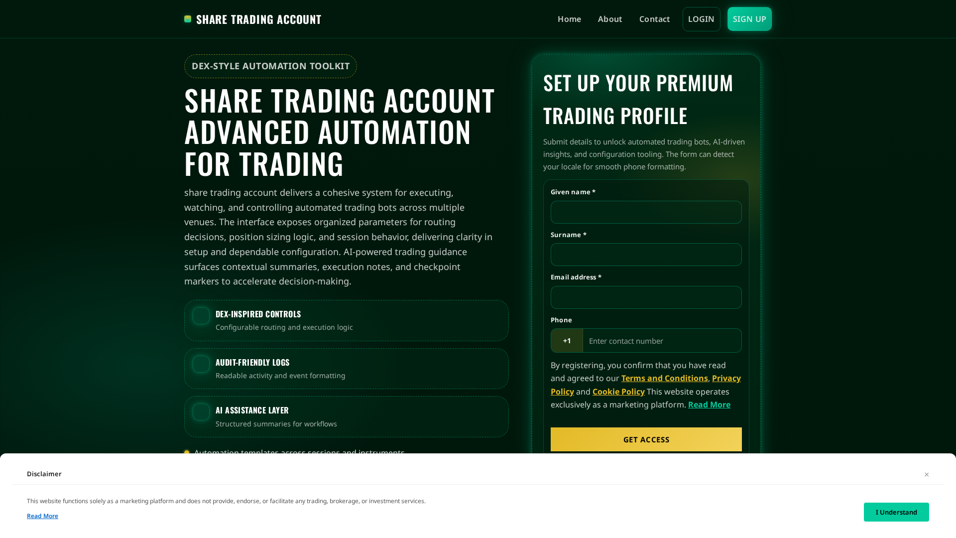 Screenshot of sharetradingaccount.pro