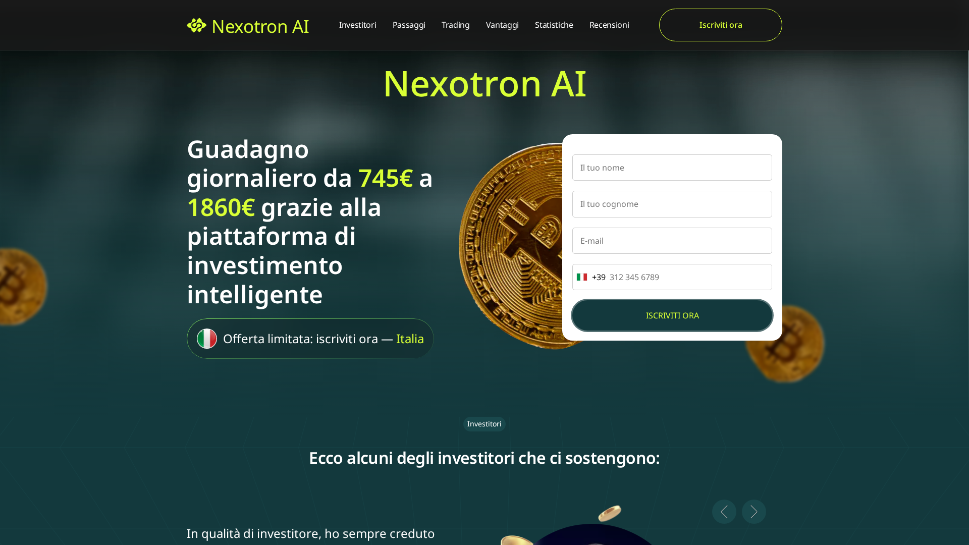 Screenshot of nexotron-ai.com