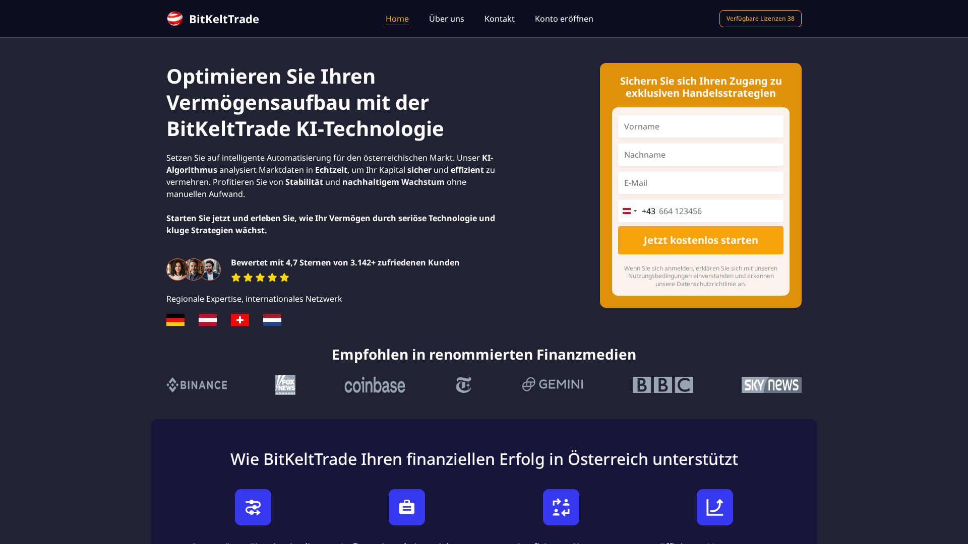 Screenshot of bitkelttrade-at.com