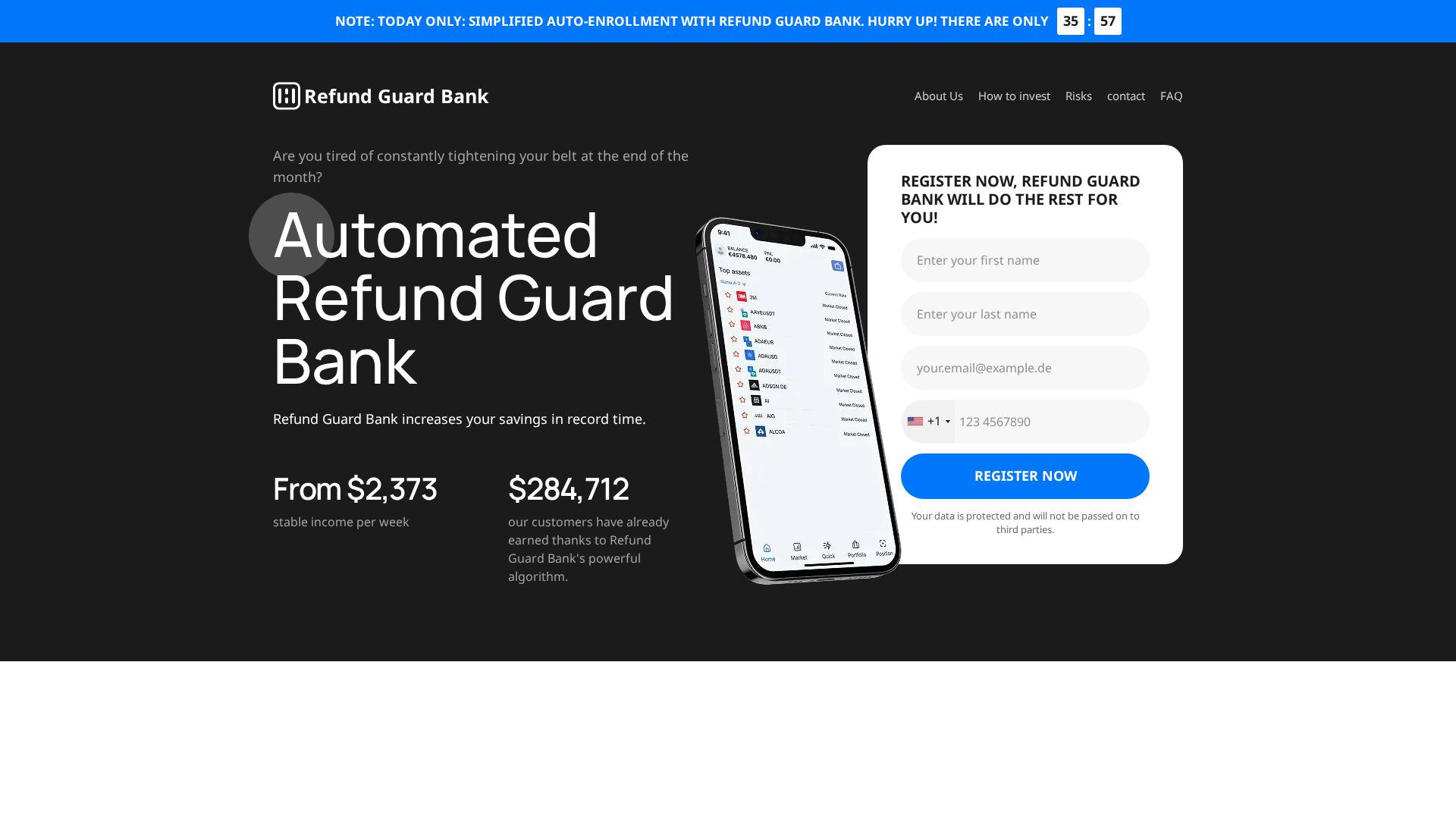 Screenshot of refundguardbank.net