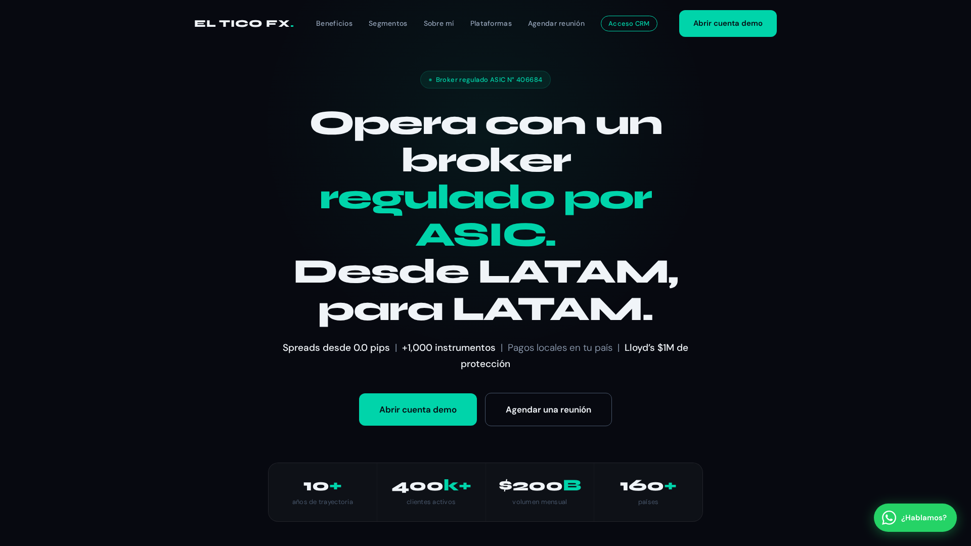 Screenshot of elticofx.com