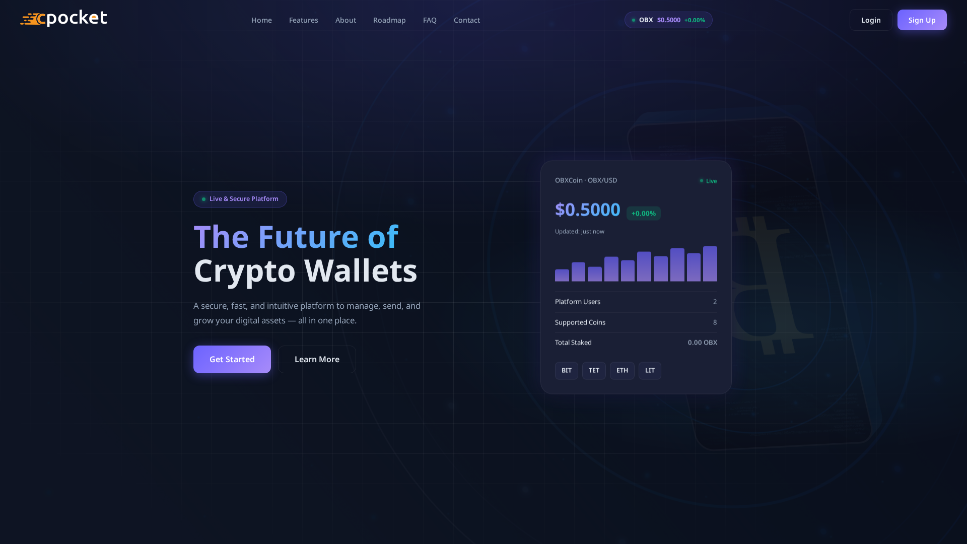 Screenshot of obxcoin.net