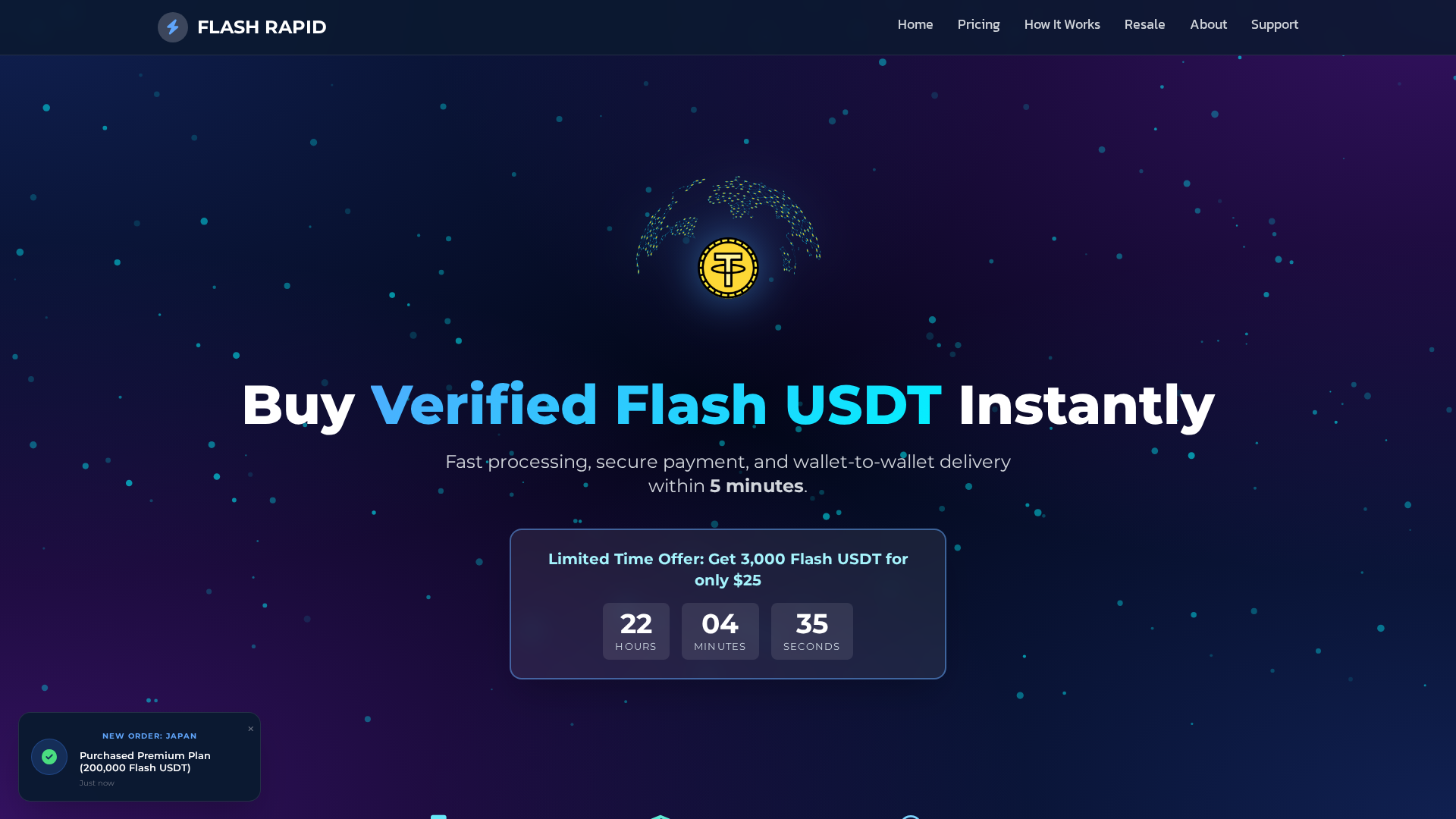 Screenshot of swappableflashusdt.sale
