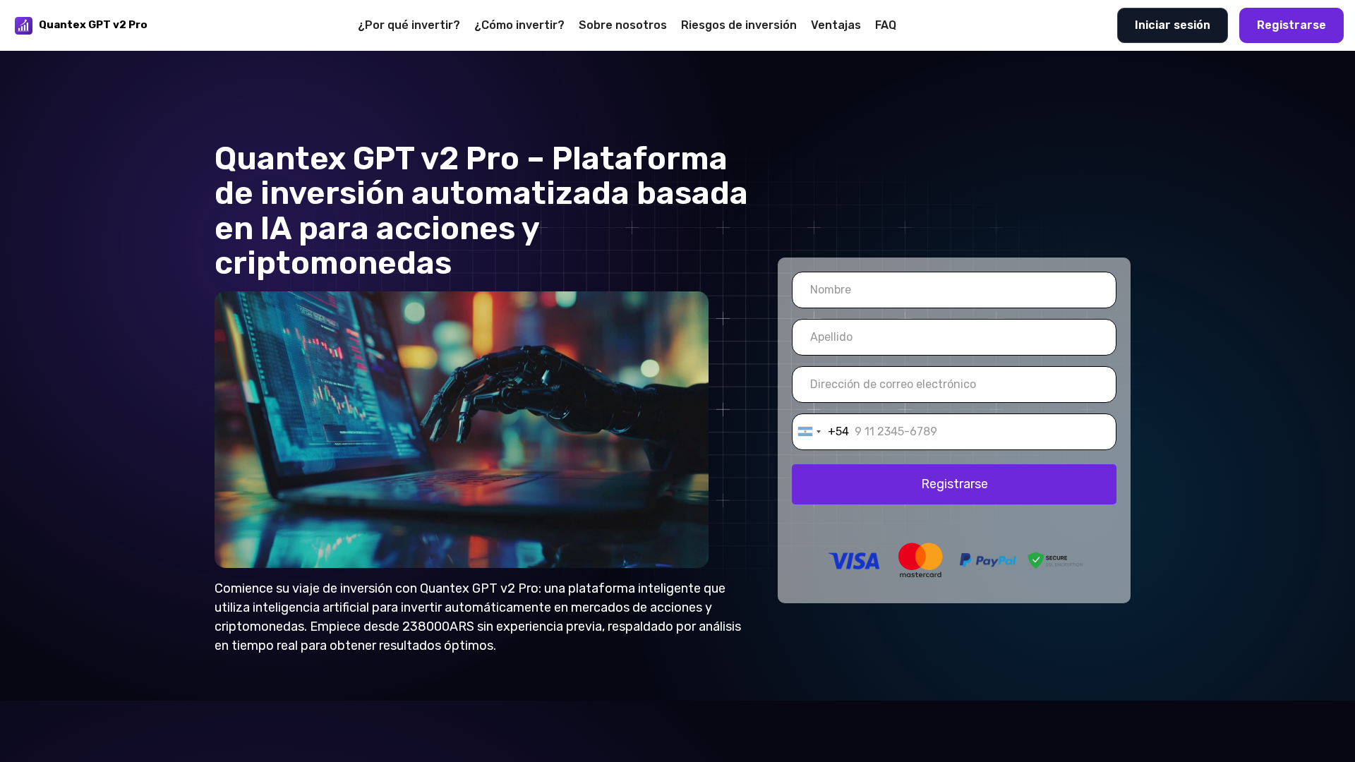Screenshot of quantex-gpt-v2-pro.org