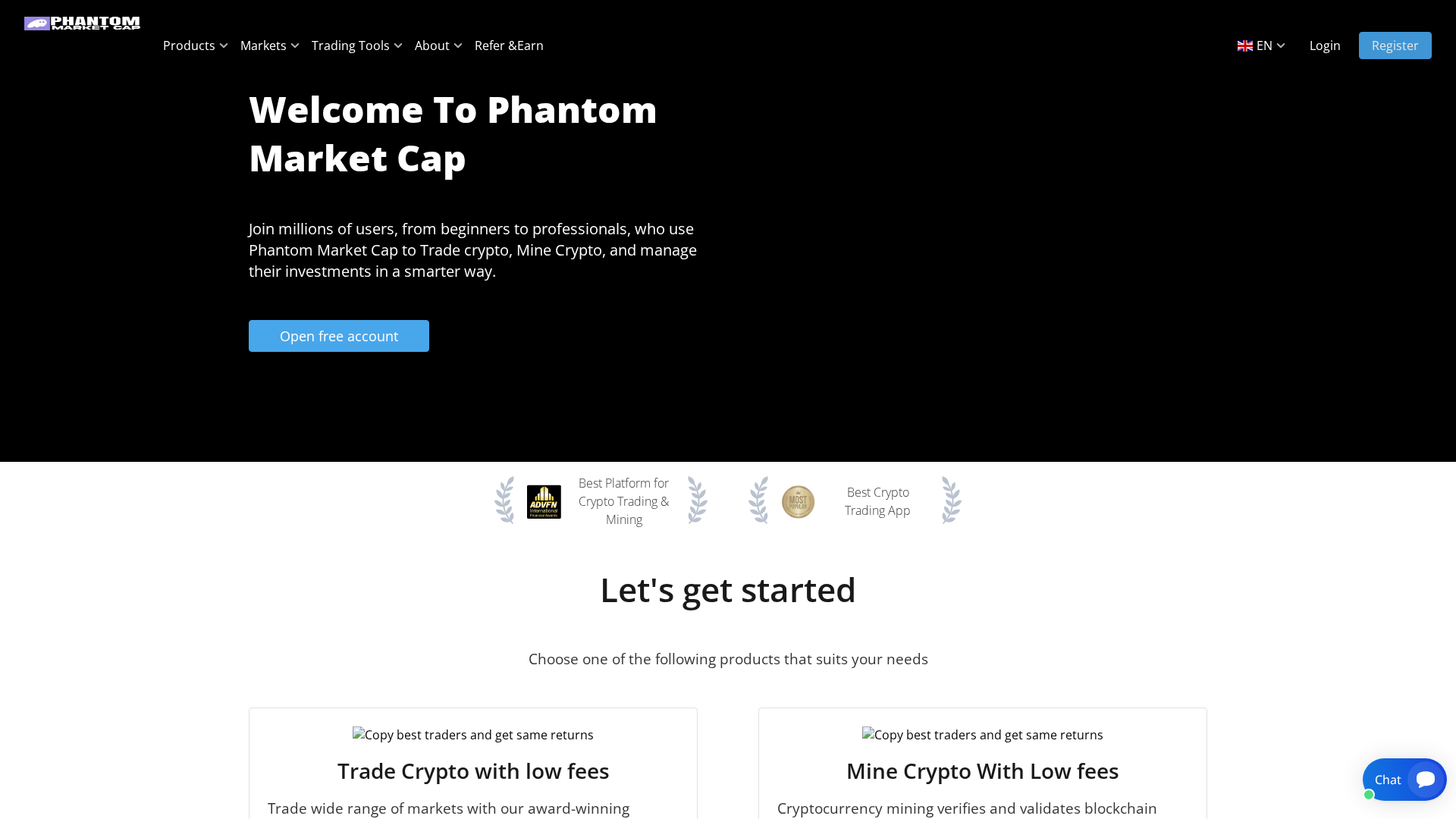 Screenshot of phantommarkcap.com