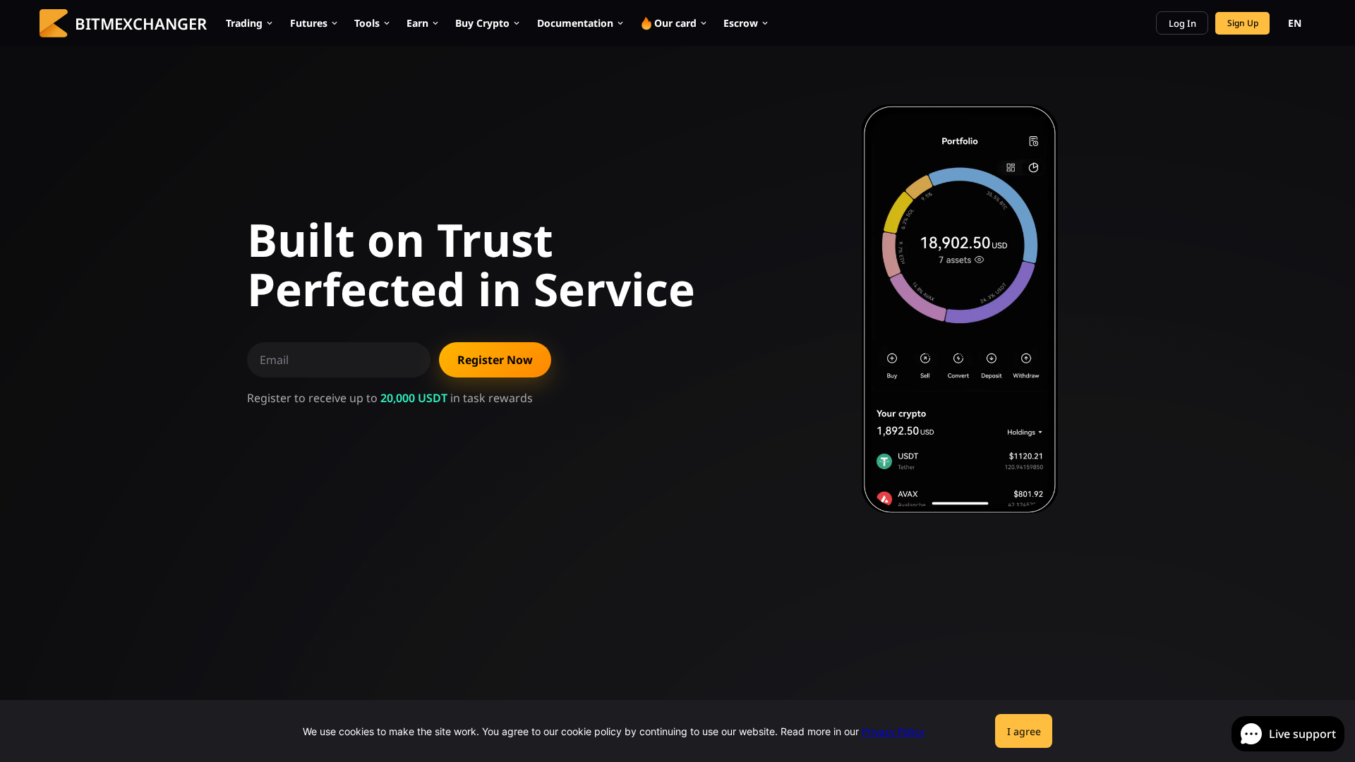 Screenshot of bitmexchanger.com