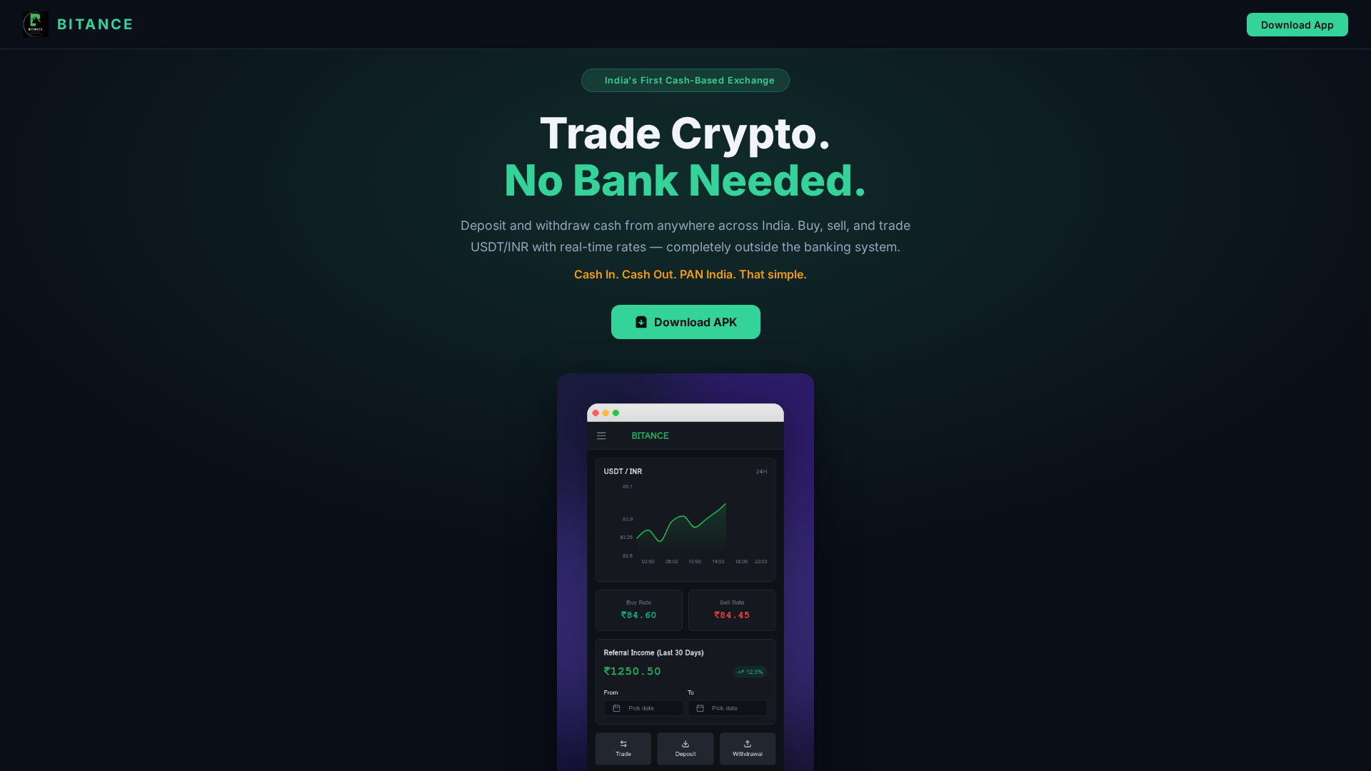 Screenshot of bitance.online