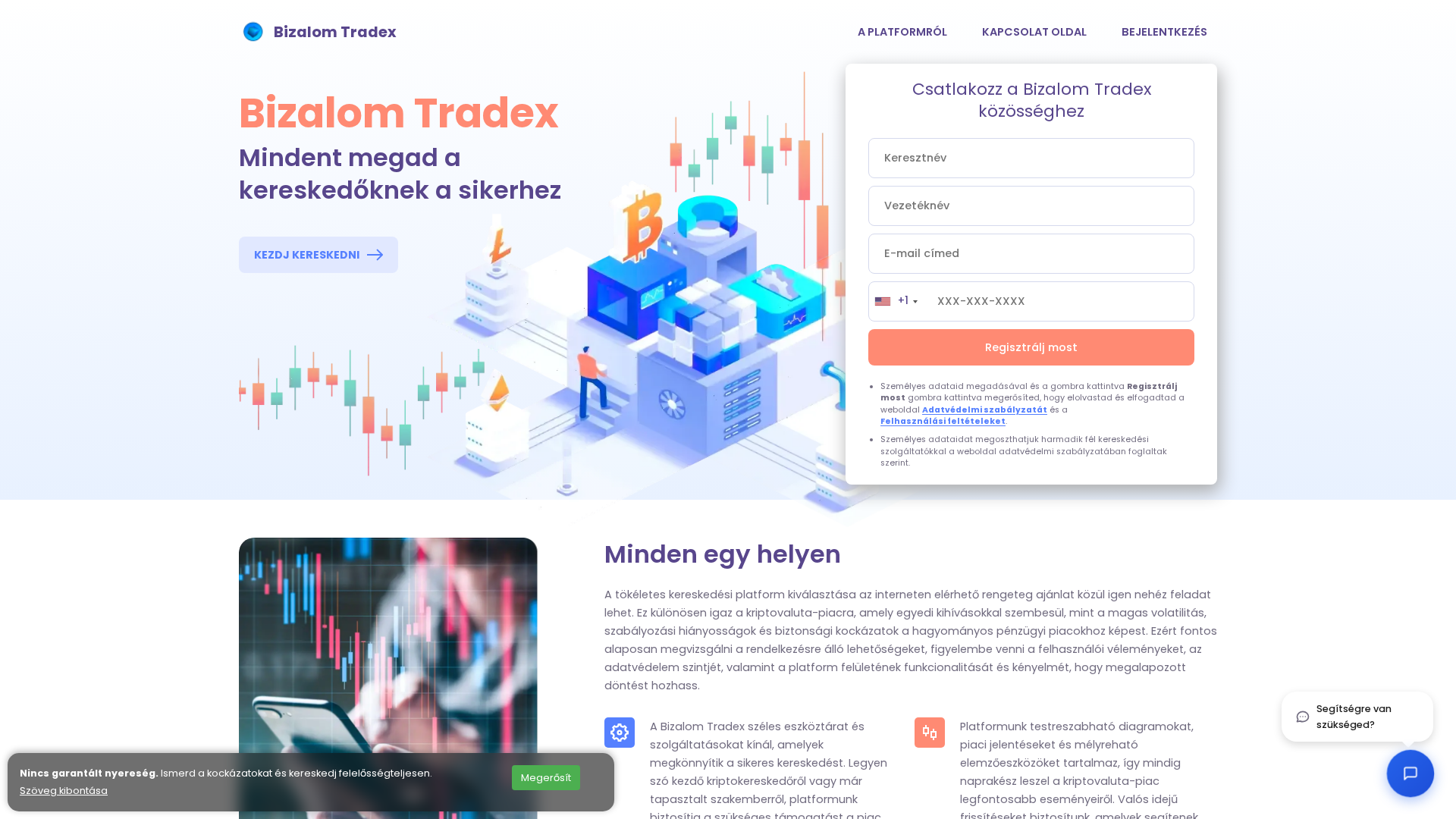 Screenshot of bizalomtradex.com