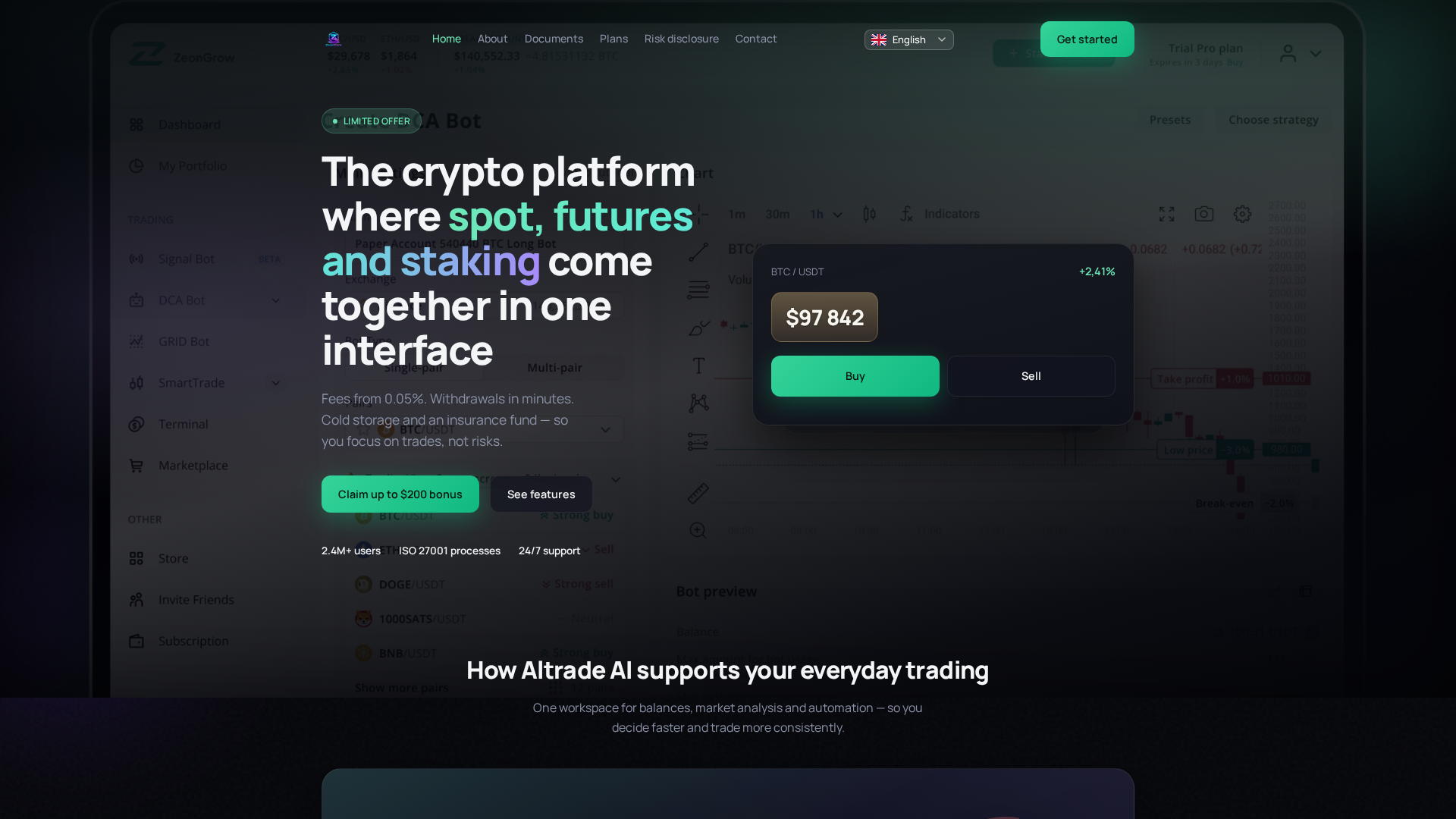 Screenshot of altradeai.com