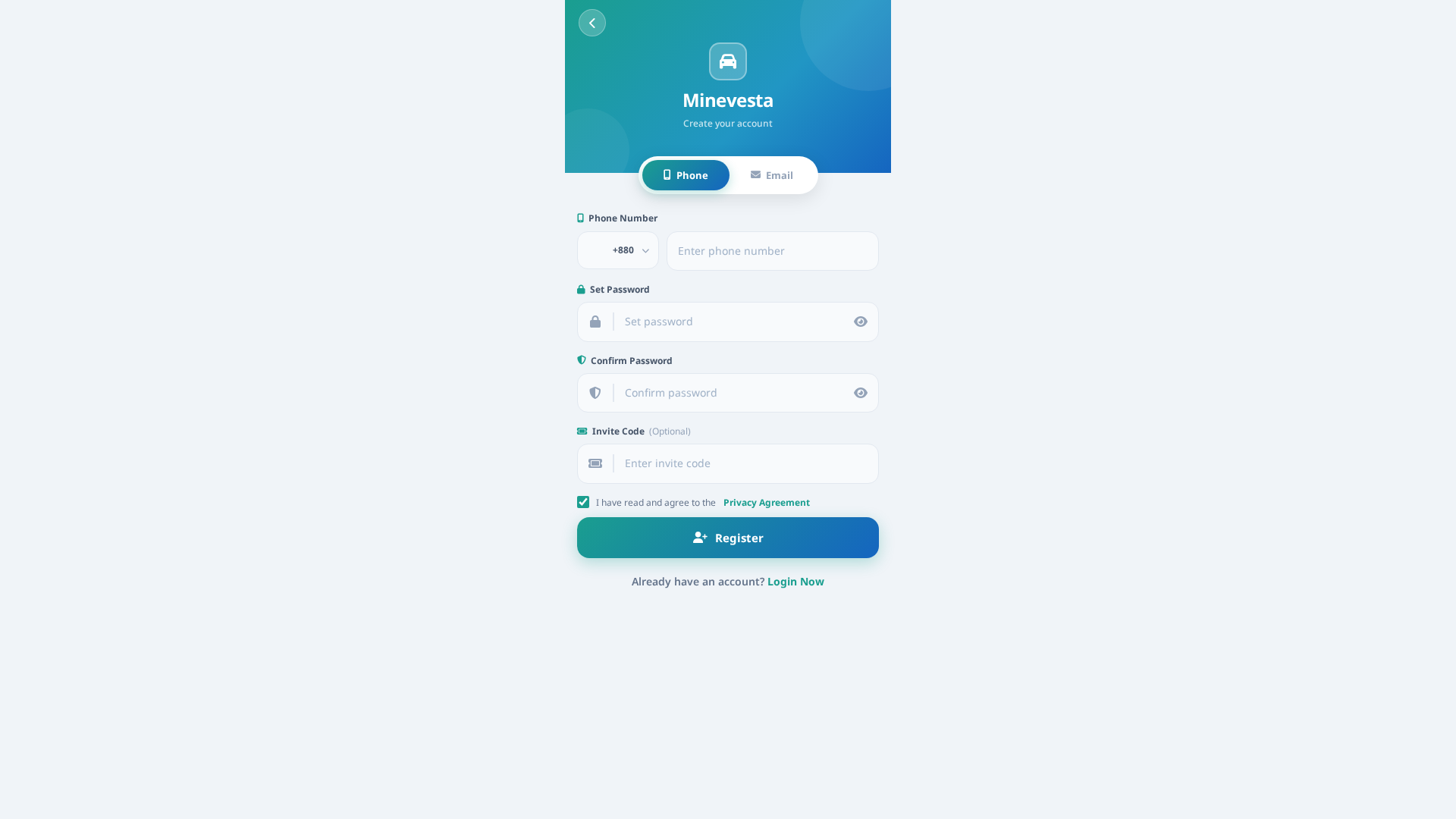 Screenshot of minevesta.com