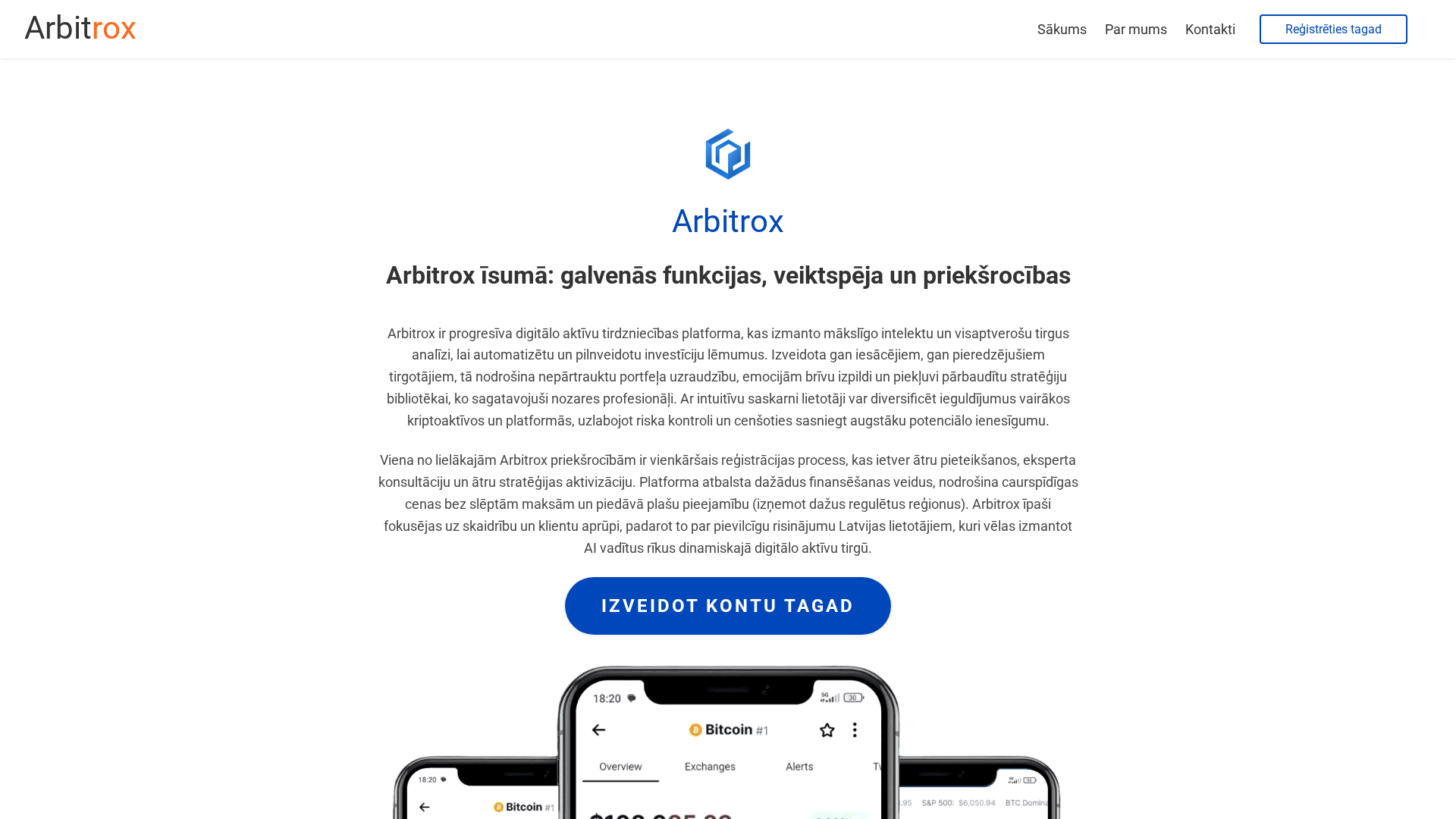 Screenshot of arbitrox-lv.com
