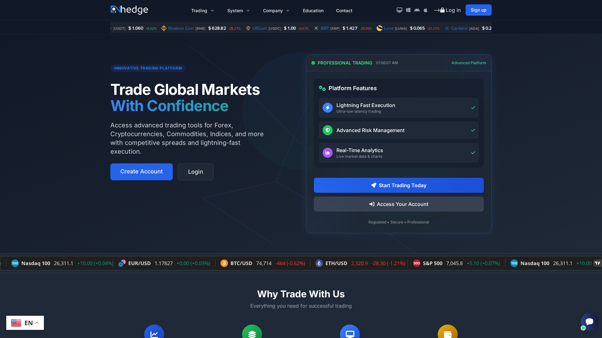 Screenshot of ninehedge.com
