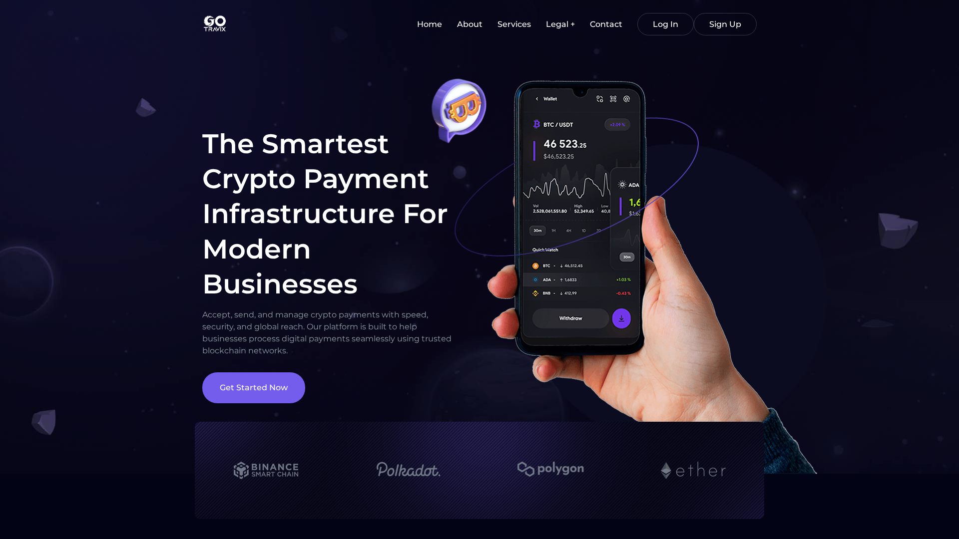 Screenshot of cryptotravix.com