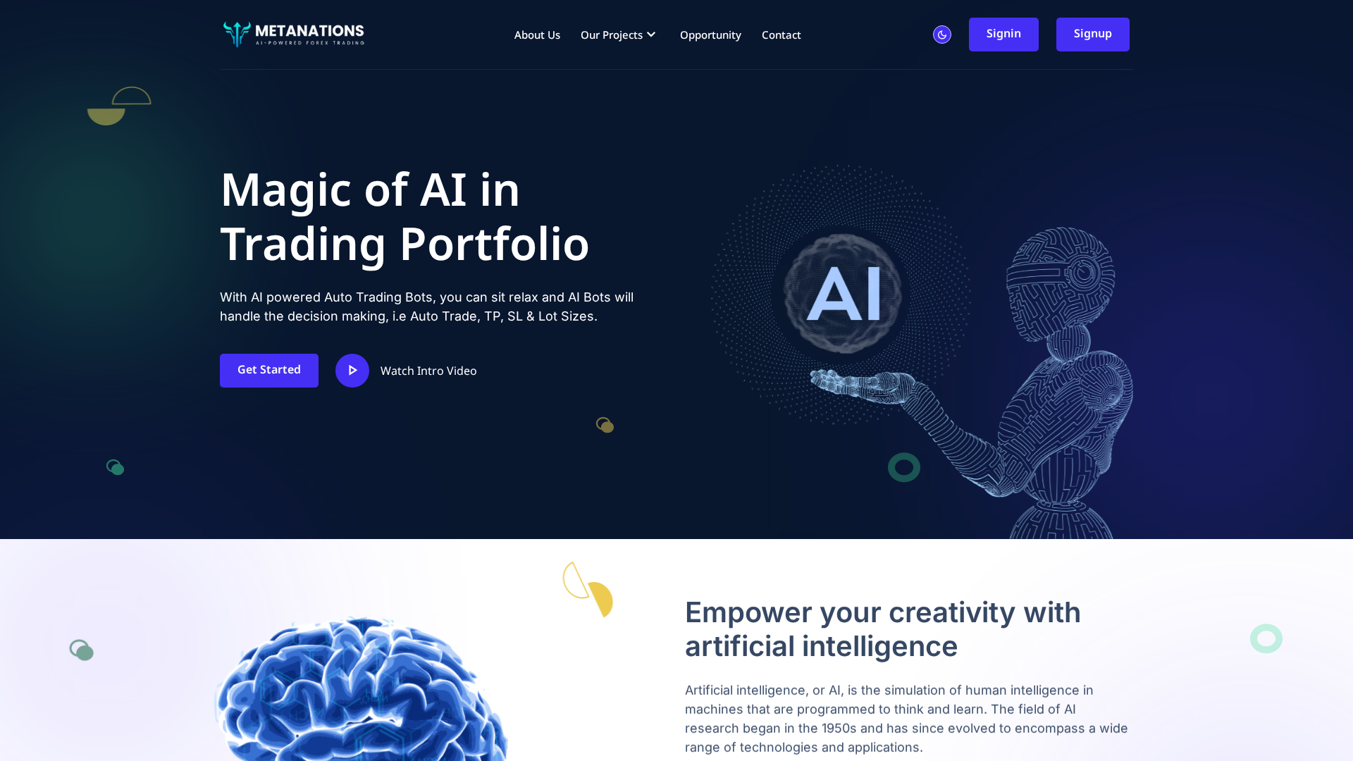 Screenshot of metanations.ai