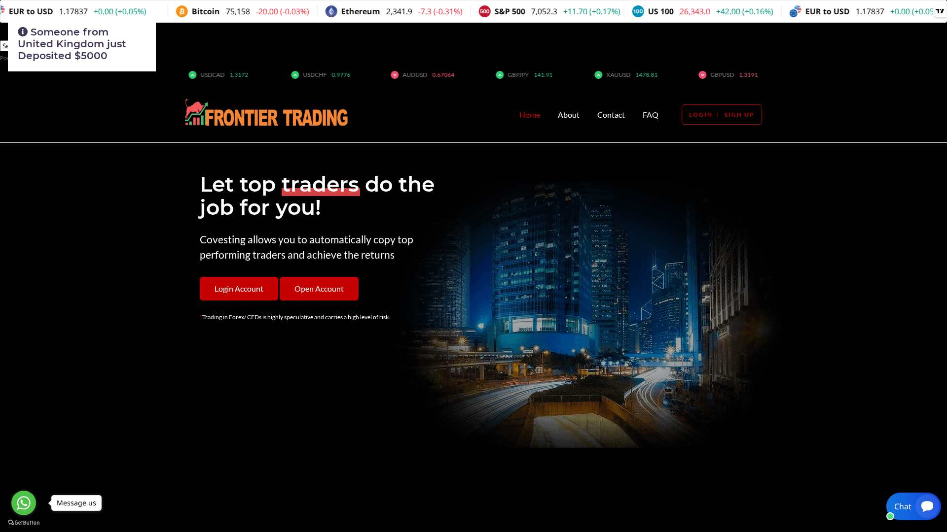 Screenshot of frontiertradings.pro