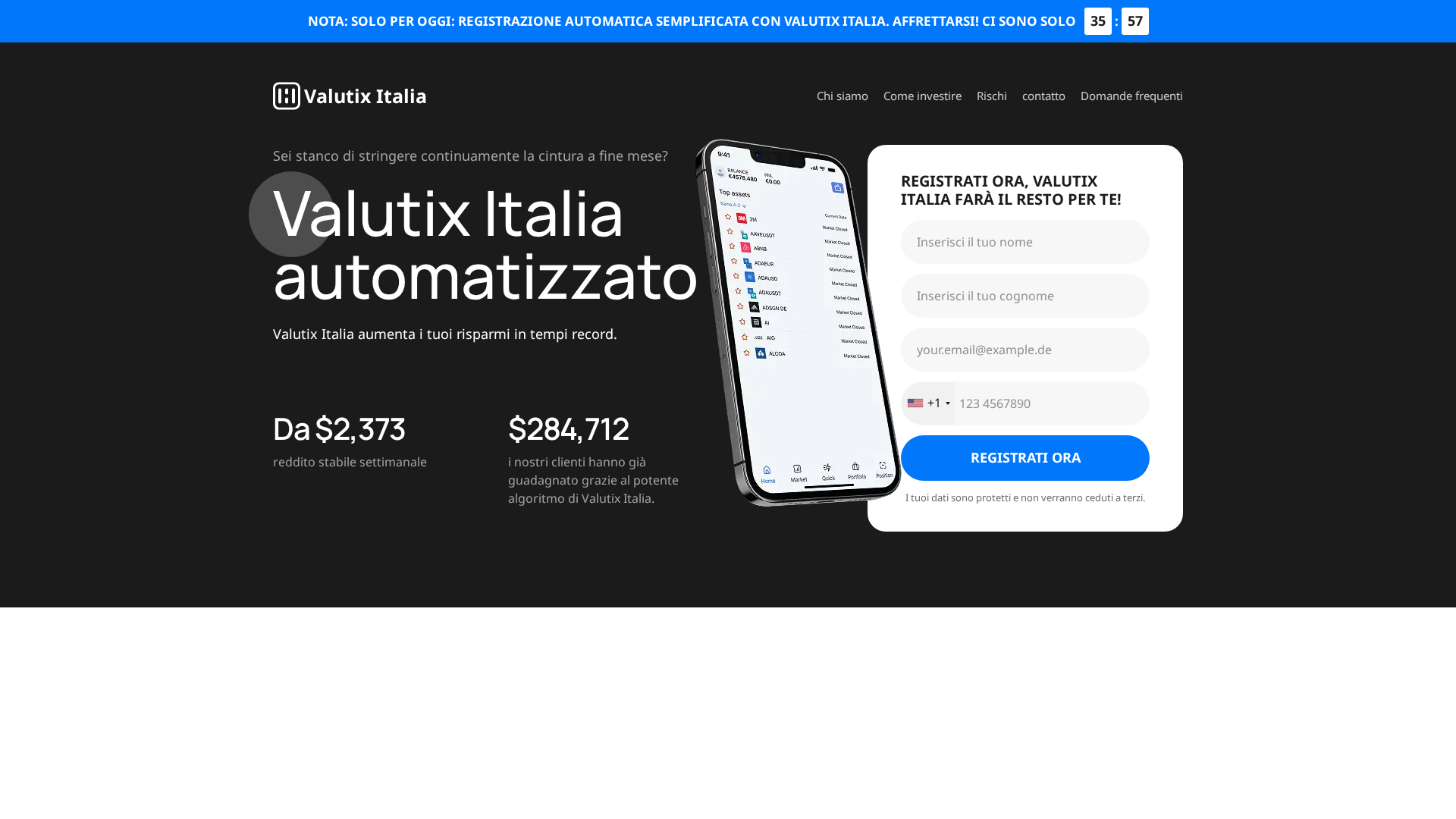 Screenshot of valutixitaliatrade.com