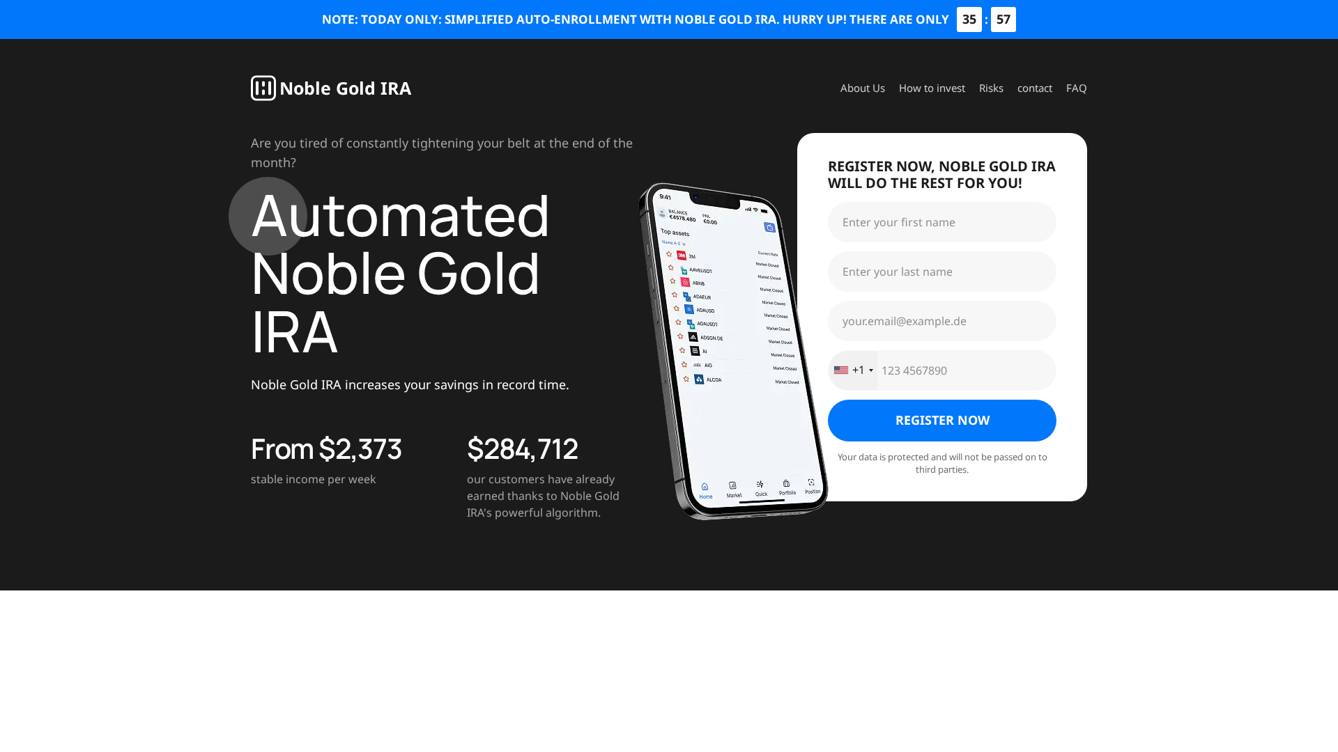 Screenshot of noblegoldiratrade.com