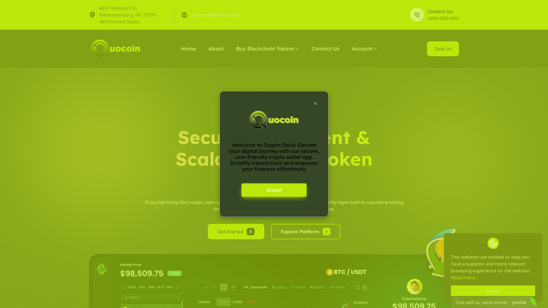 Screenshot of quocoin.org