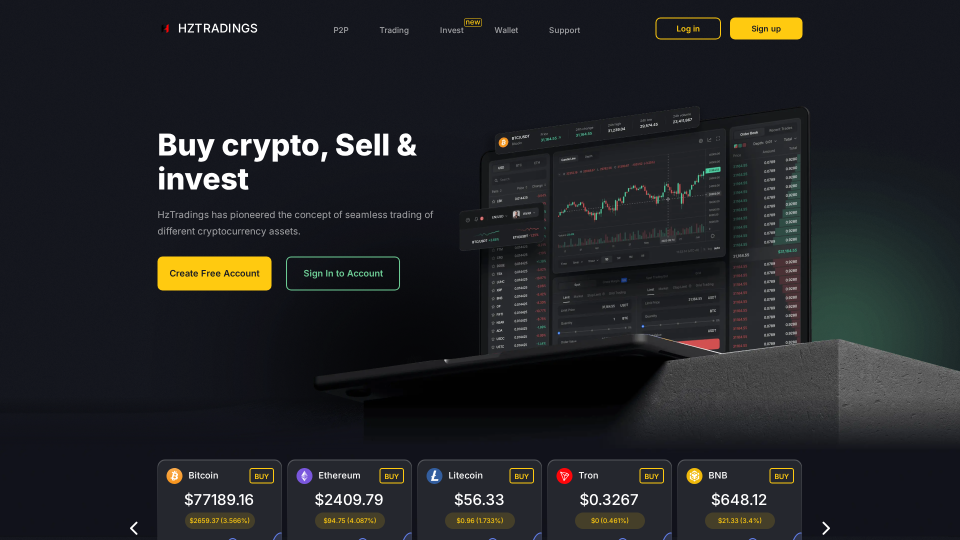 Screenshot of hztradings.com