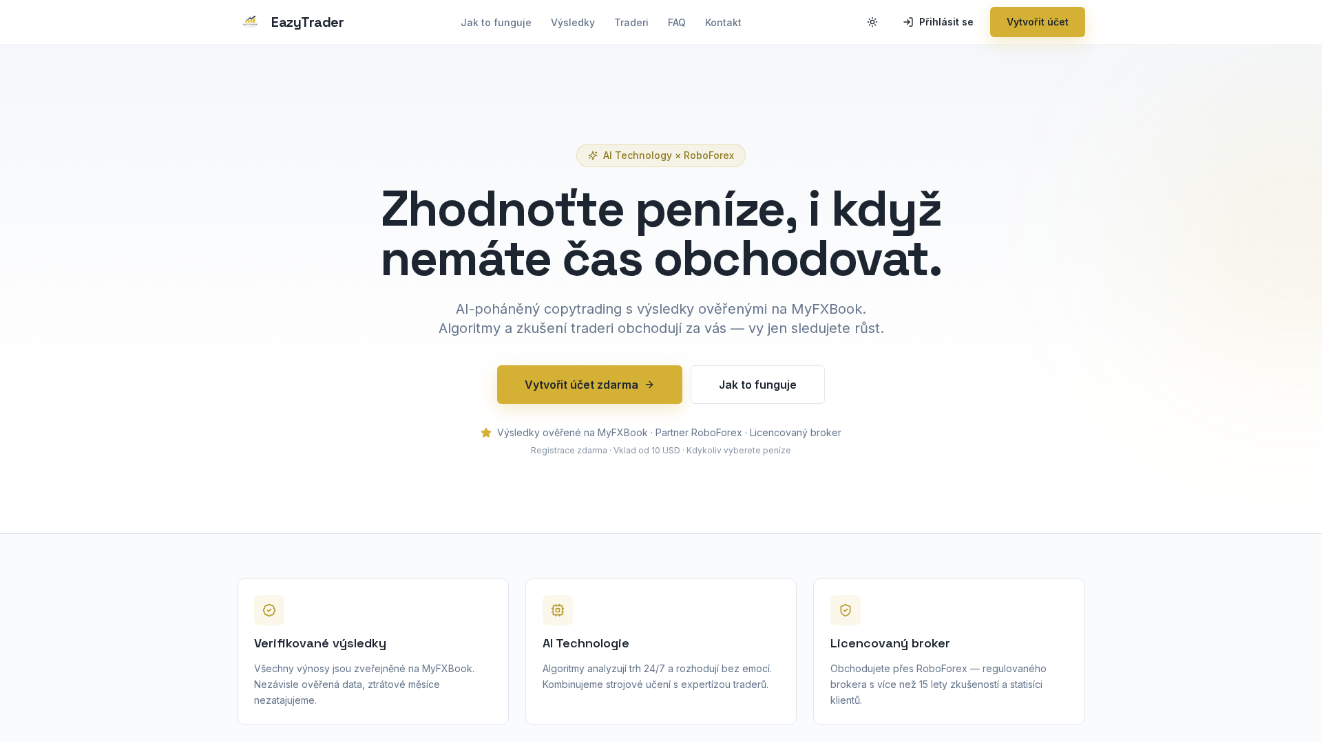 Screenshot of eazytrader.cz