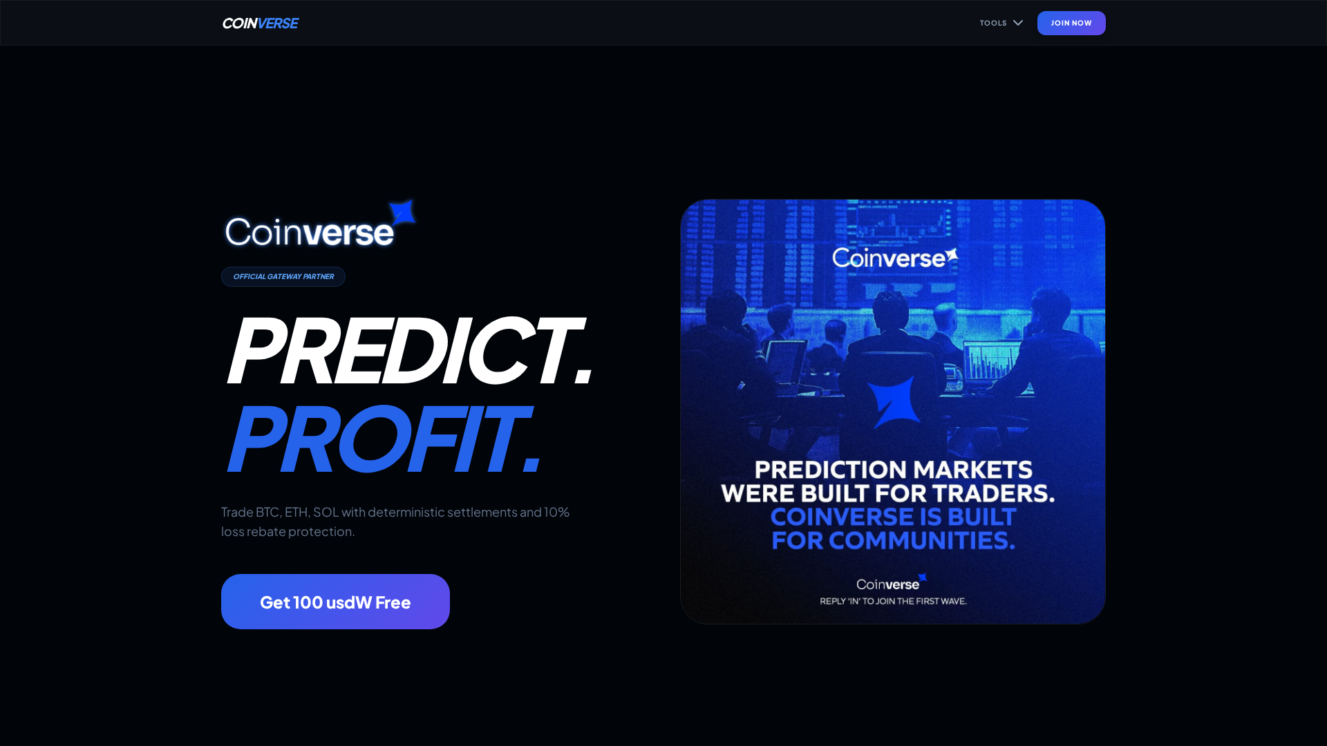 Screenshot of coinverseinfo.com