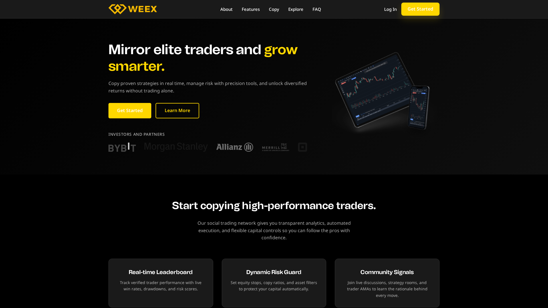 Screenshot of weexpro.exchange