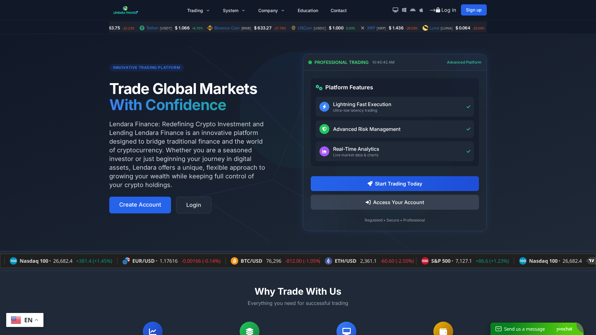Screenshot of lendarafinance.com