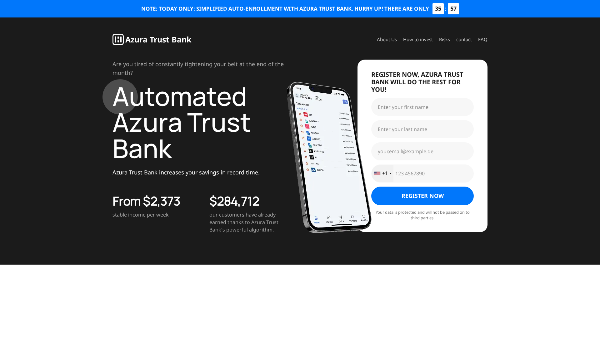 Screenshot of azuratrustbank.com