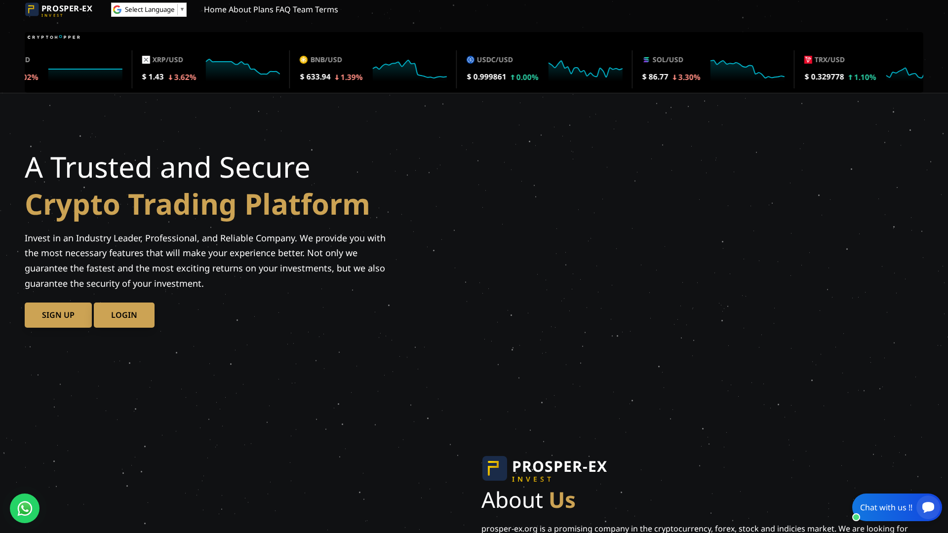 Screenshot of prosper-ex.org