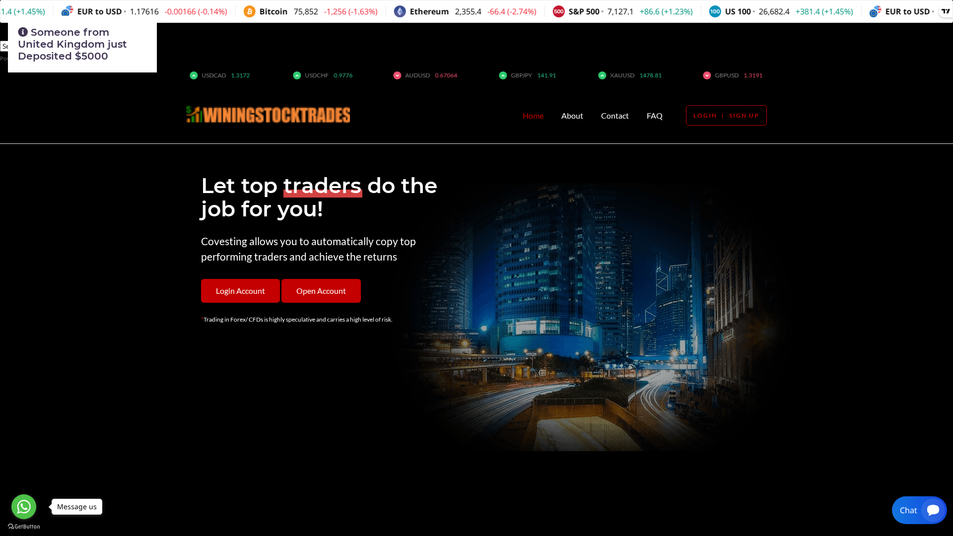 Screenshot of winningstocktrade.live
