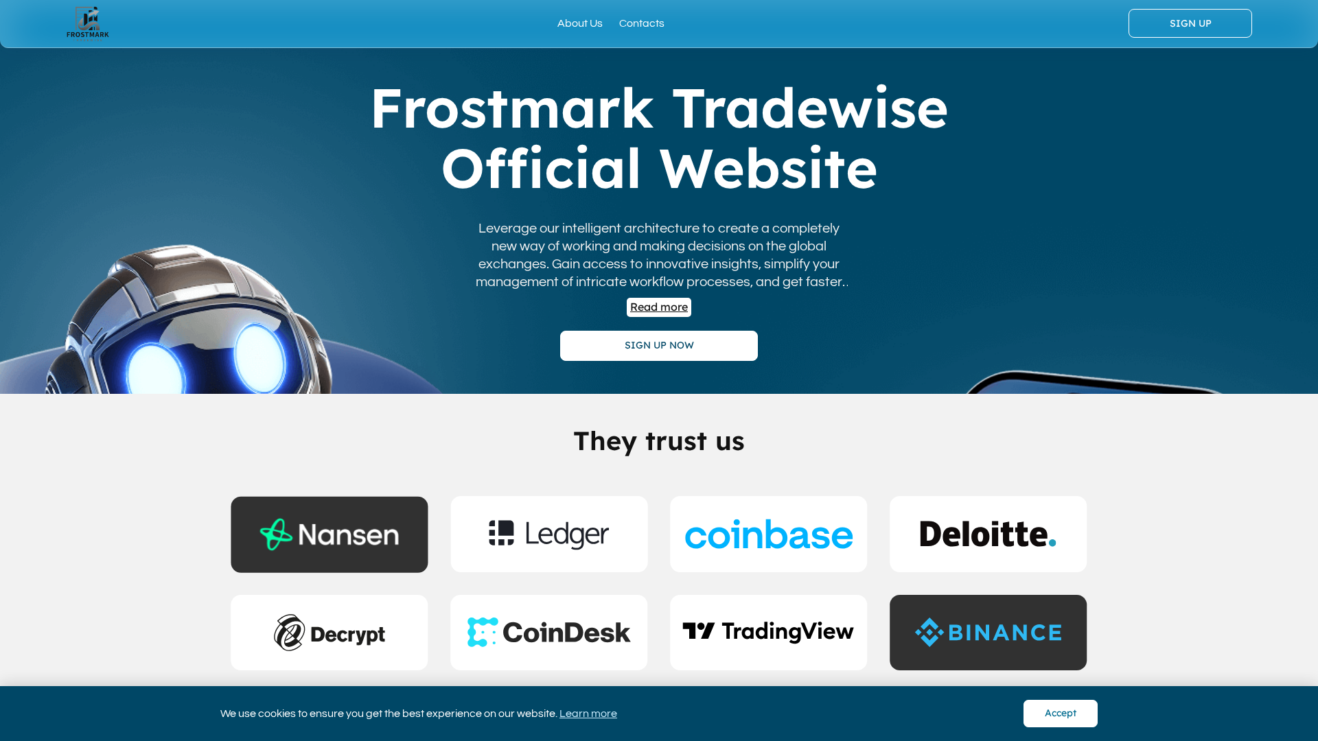 Screenshot of frostmark-tradewise-ai.com
