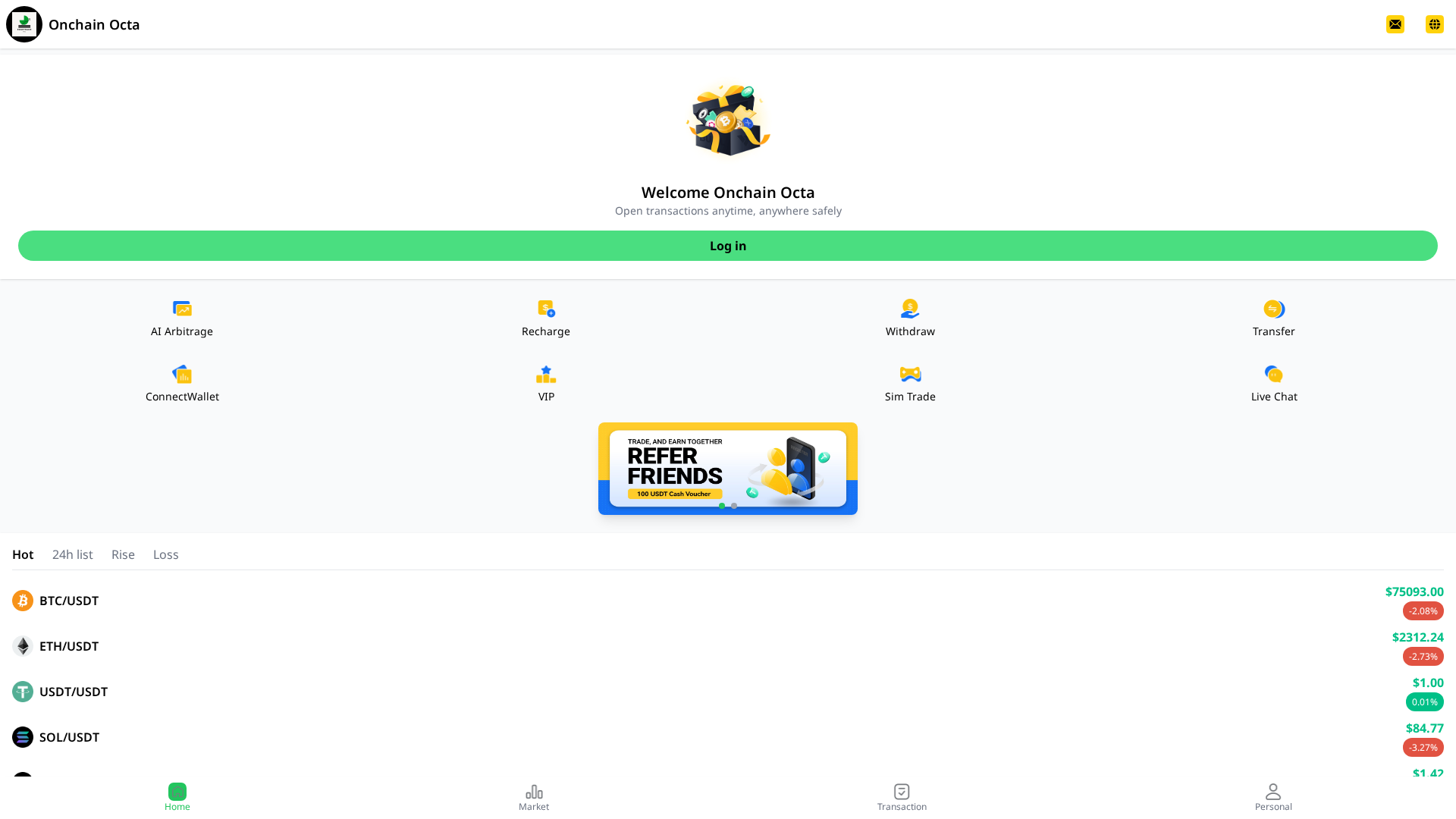 Screenshot of onchainoctaweb.com