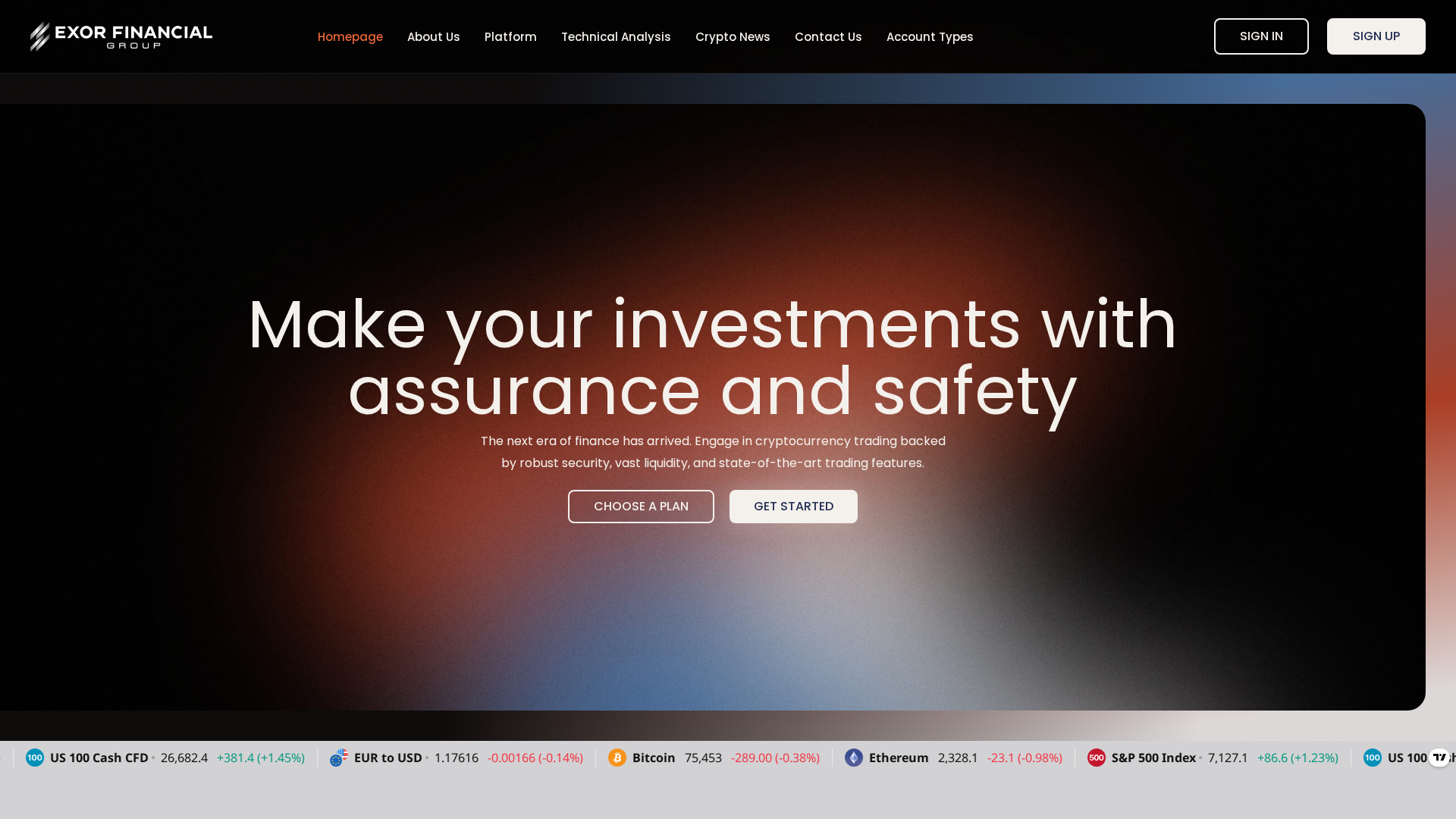 Screenshot of exorfinancialgroup.ltd