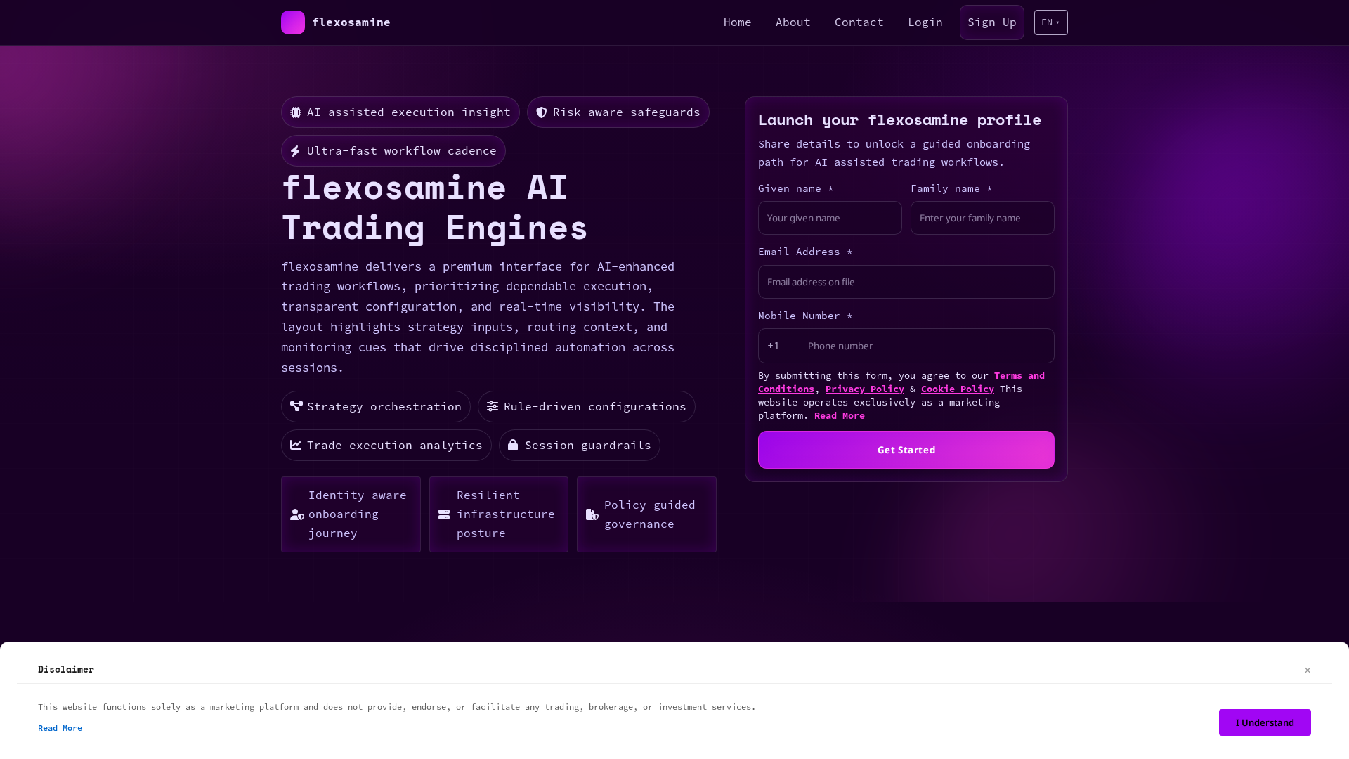 Screenshot of flexosamine.digital