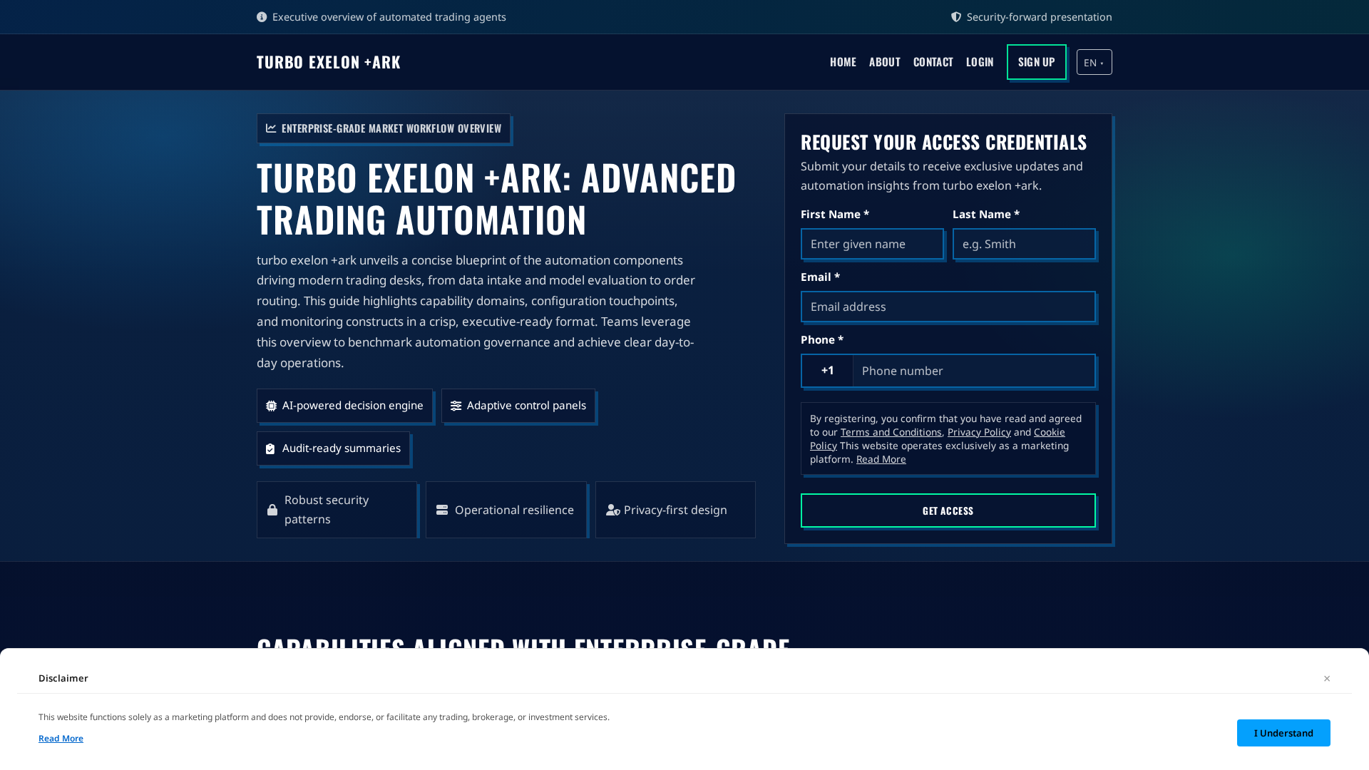 Screenshot of turboexelonark-platform.com