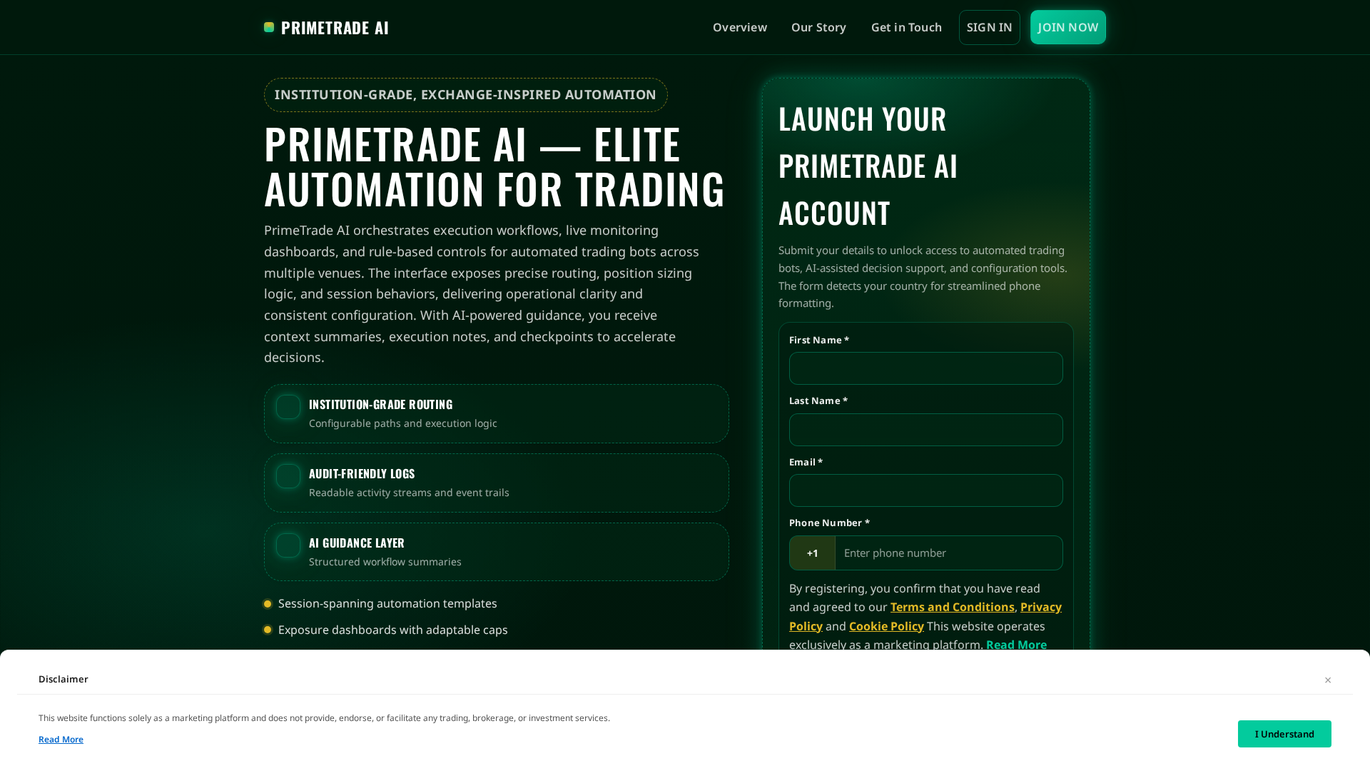 Screenshot of primetradeai-engine.com