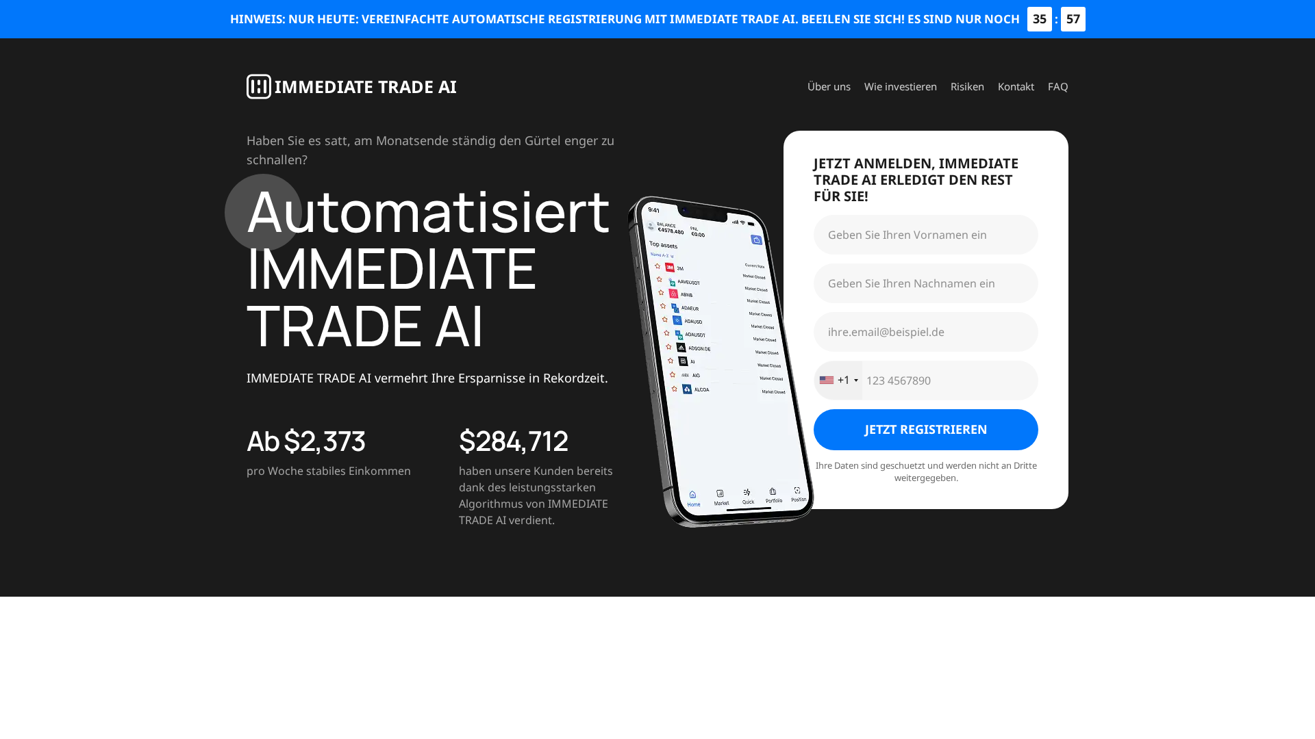 Screenshot of immediatetradeai.de