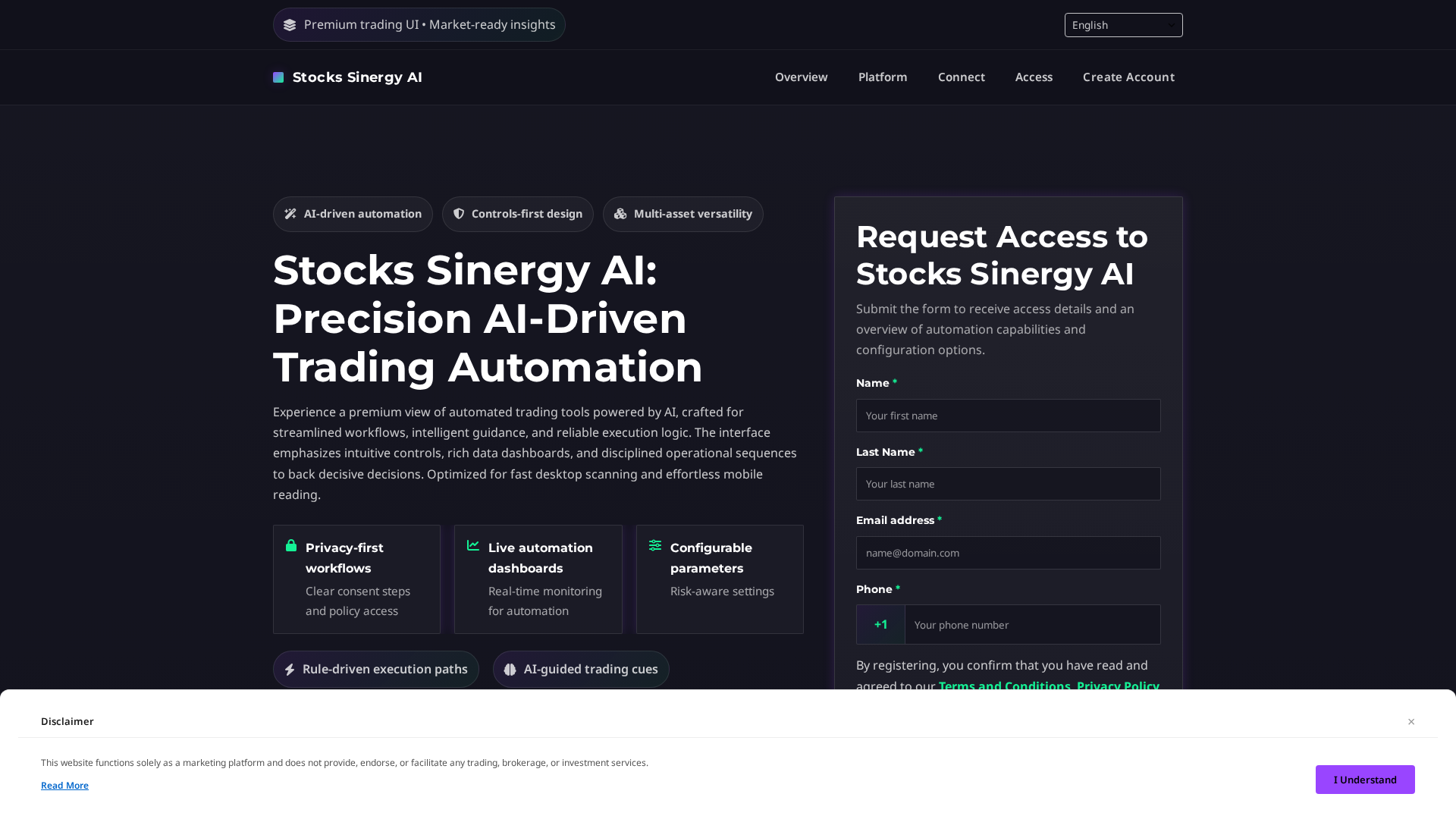 Screenshot of stockssinergyai.com