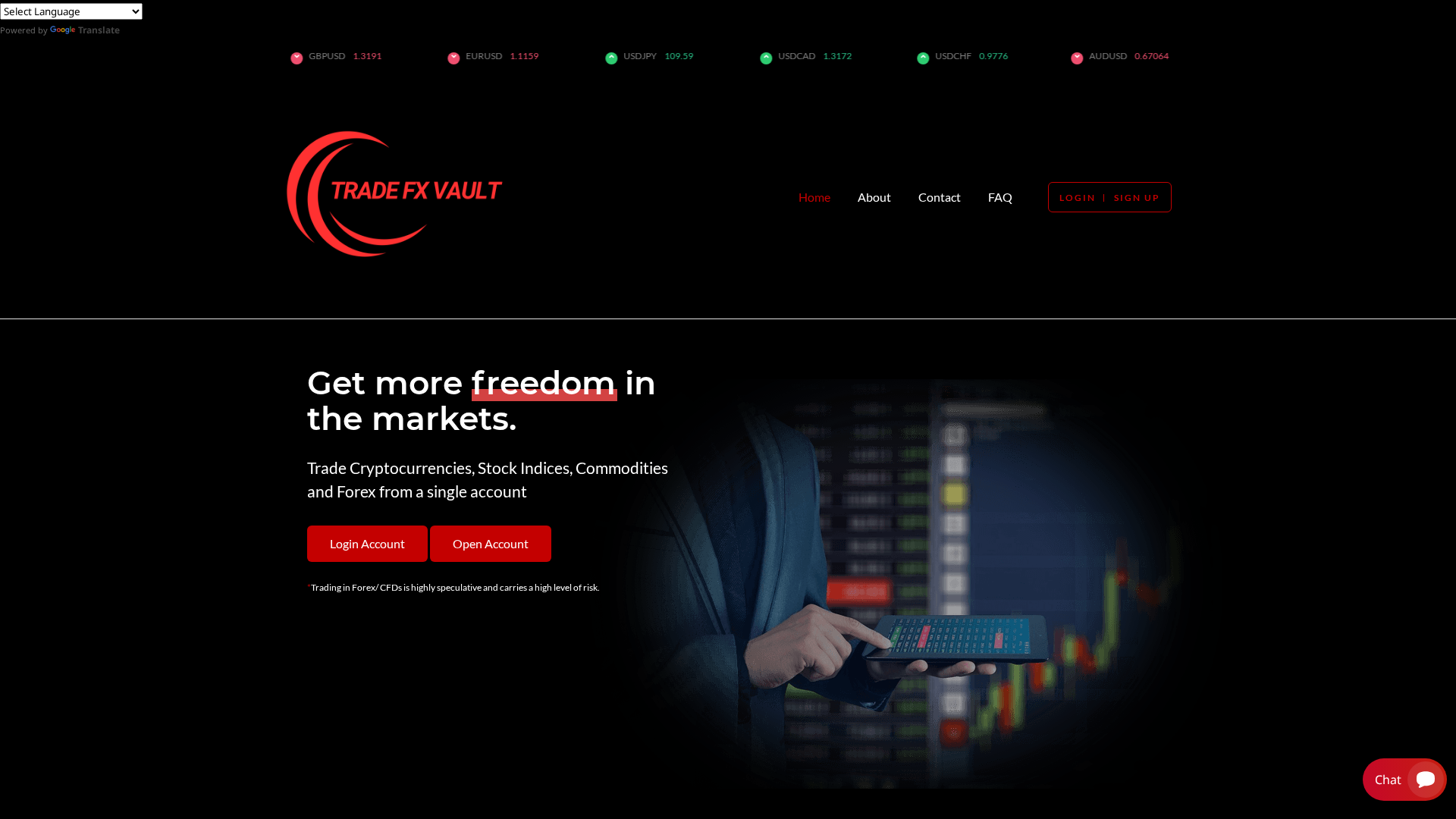 Screenshot of tradefxvault.click