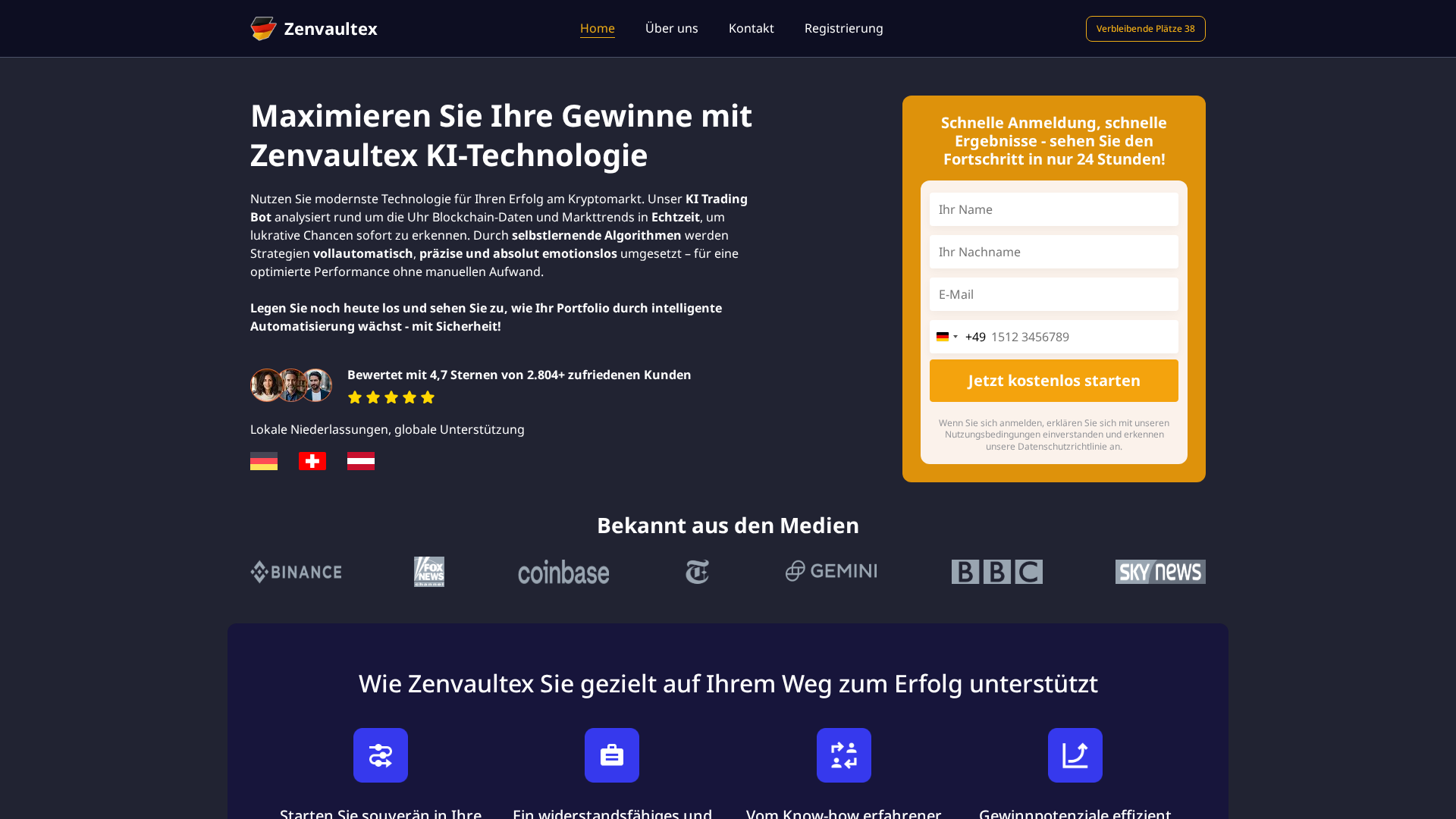 Screenshot of zenvaultex-de.com