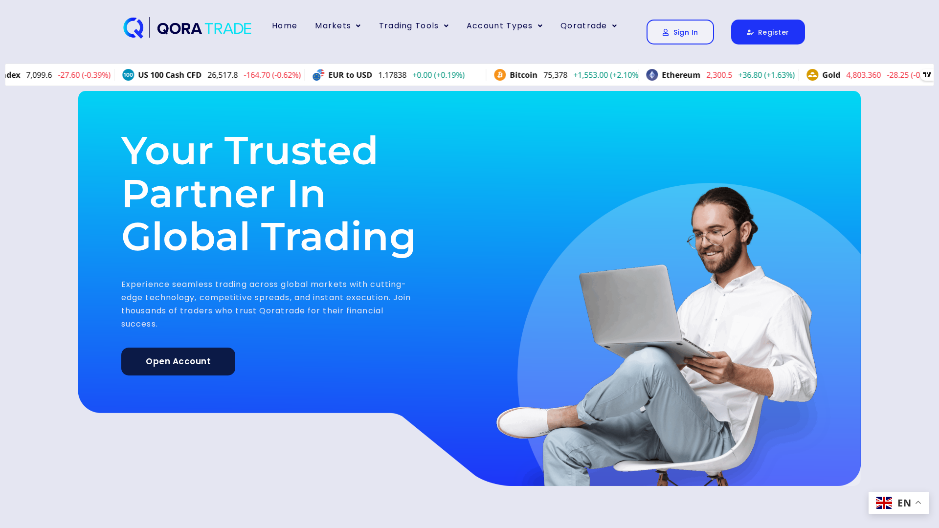 Screenshot of qoratrade.org