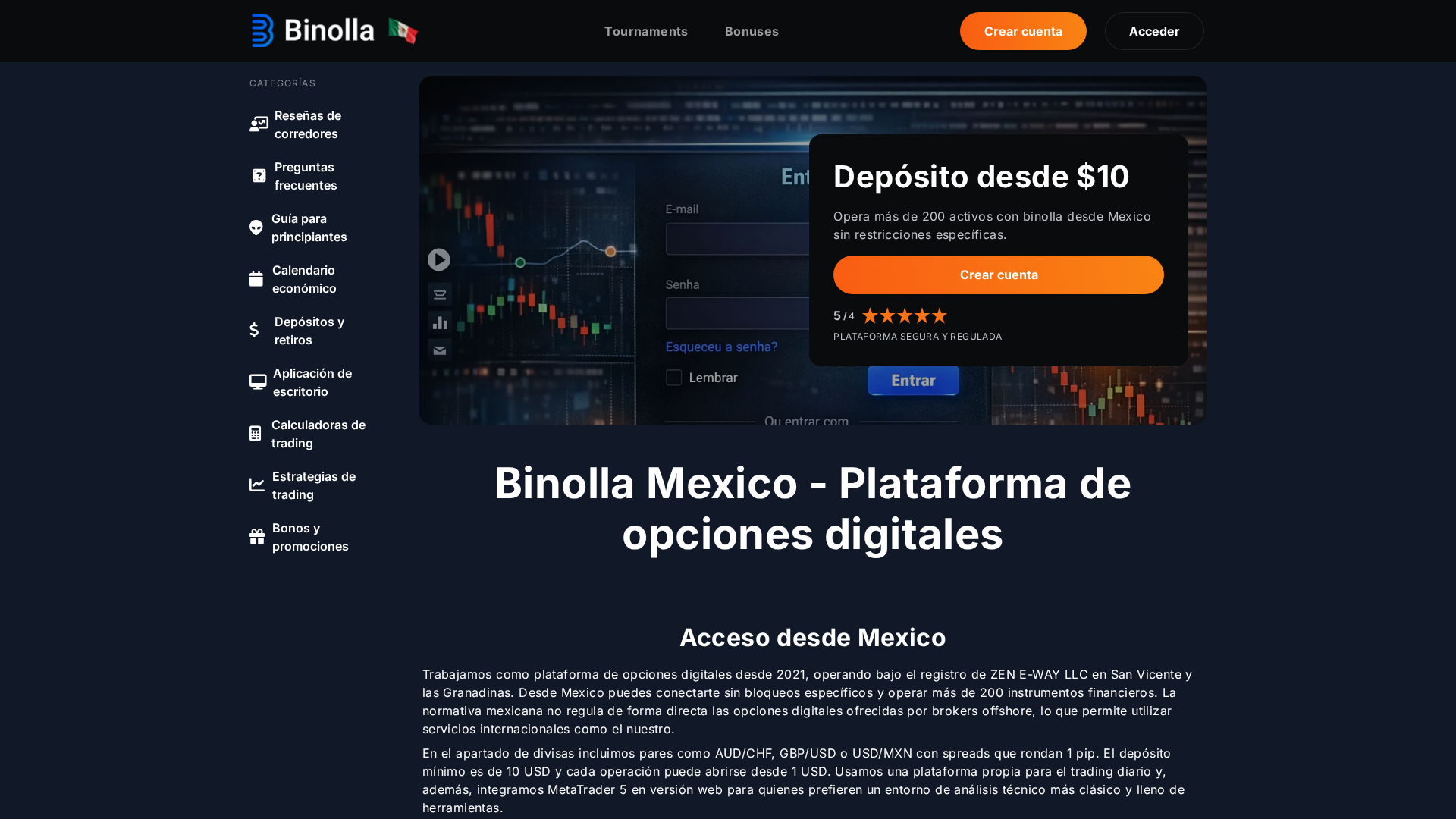 Screenshot of binollamexico.com