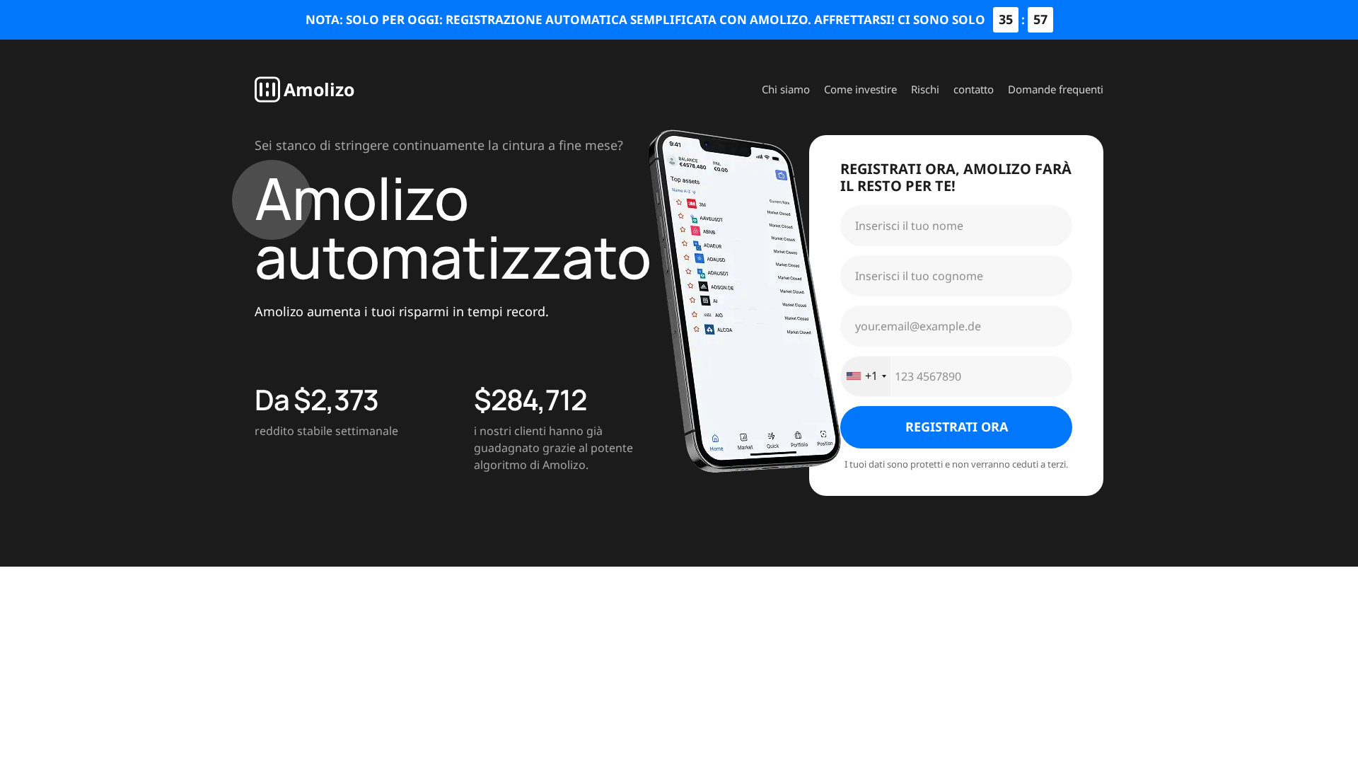 Screenshot of amolizotrade.com