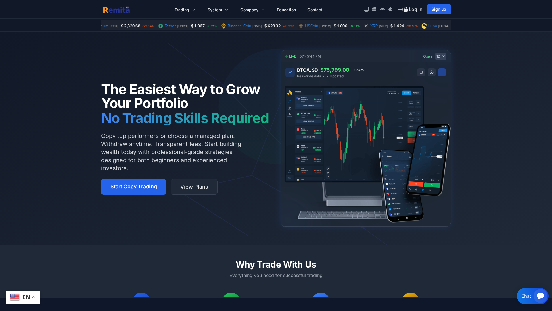 Screenshot of remitafx.com